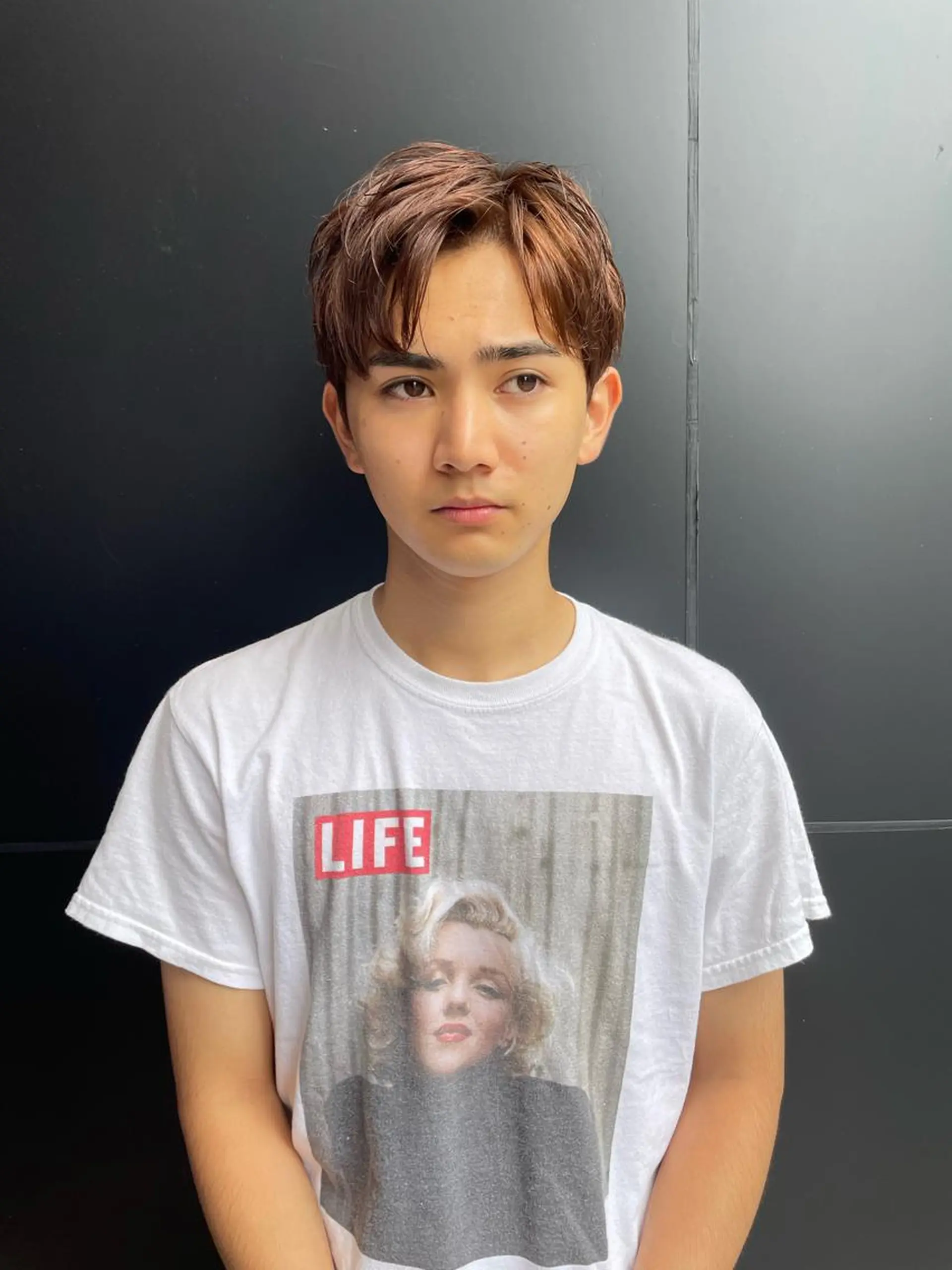 カラー メンズ スパイキーパーマ 柏NO1 藤本葉のヘアスタイル