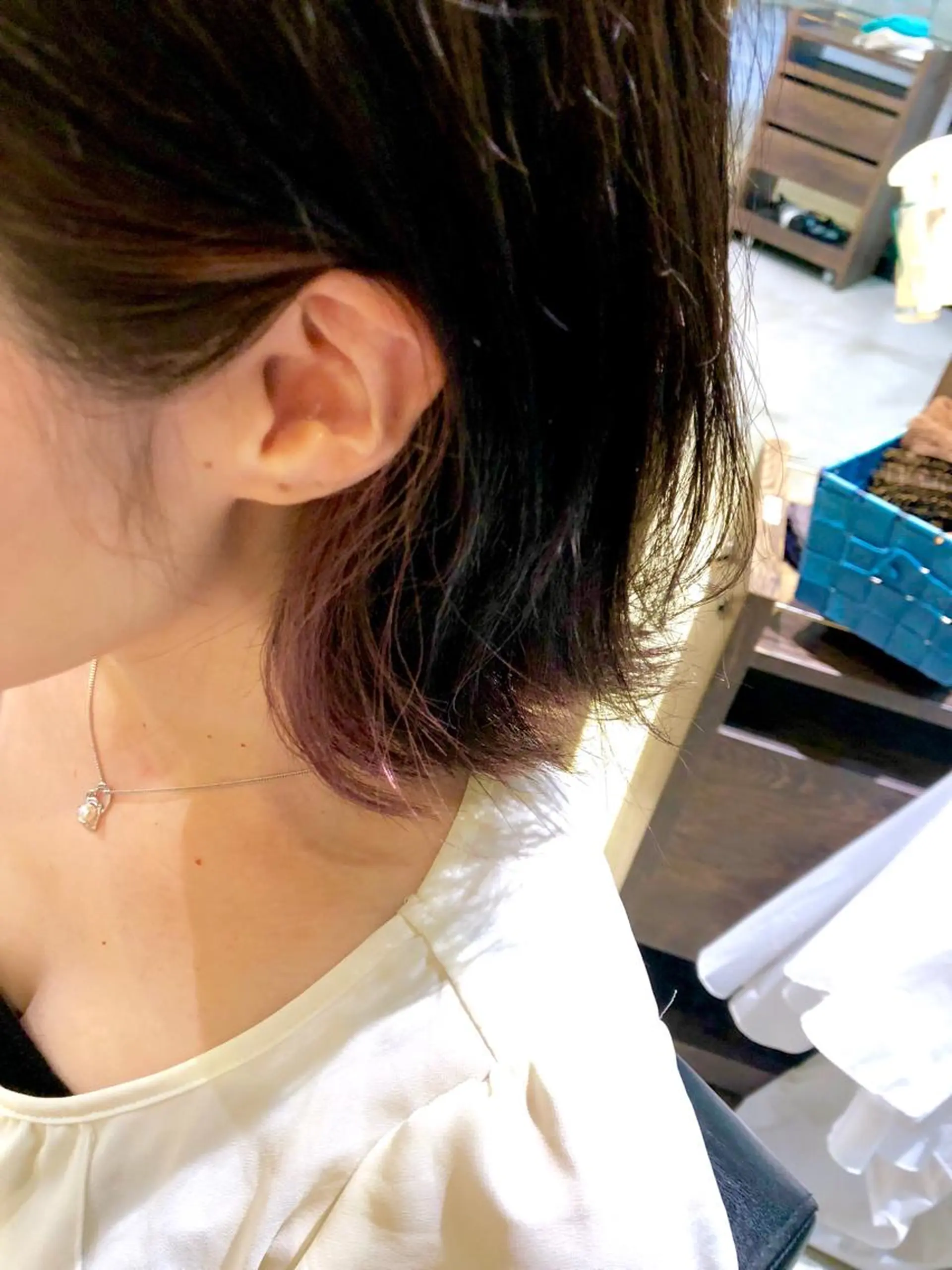 ミディアム カラー インナーカラー ラベンダーカラー ピンクカラー ピンクラベンダー ヘアカラー トリートメント 松村 崇弘のヘアスタイル