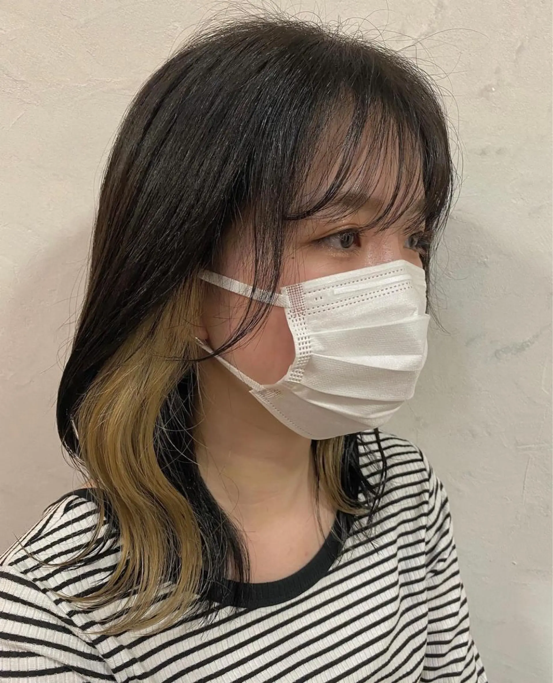 カラー ベージュカラー イヤリングカラー 木村 彩花のヘアスタイル