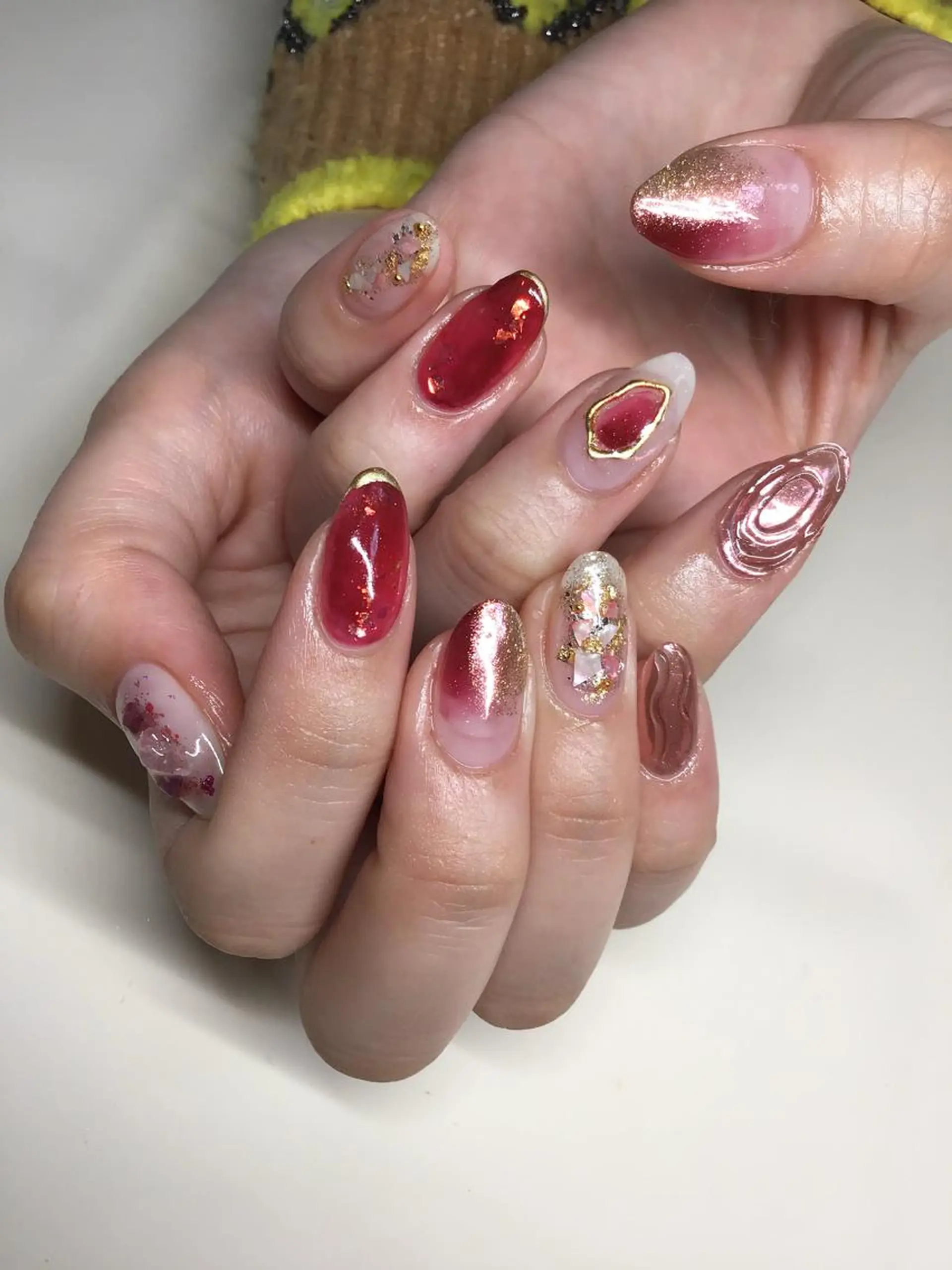 ロング カラー ネイル マツエク・マツパ 福田 加奈のネイルデザイン