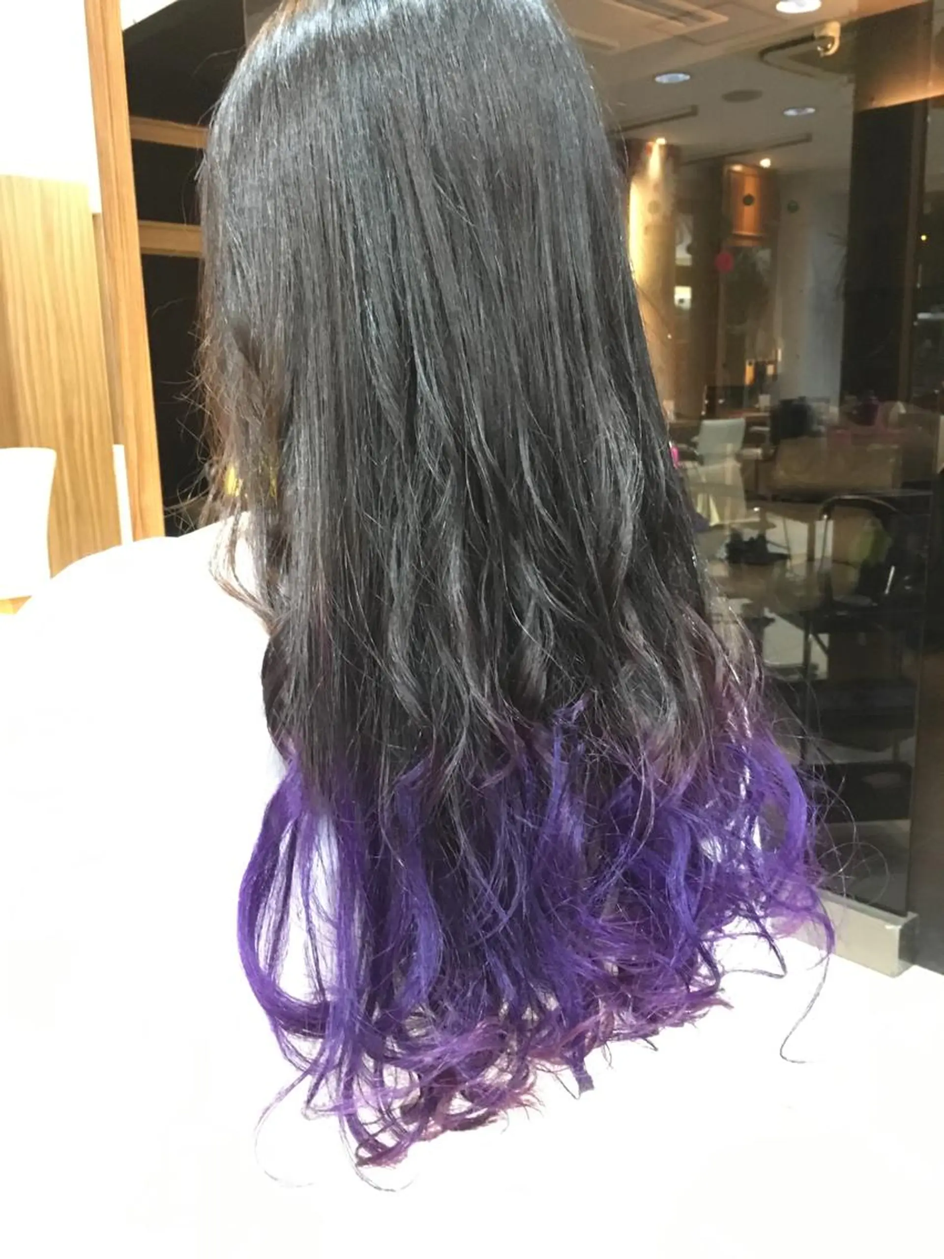 ロング カラー 縮毛矯正 トリートメント 白髪ぼかしハイライト 柳川拓哉のヘアスタイル