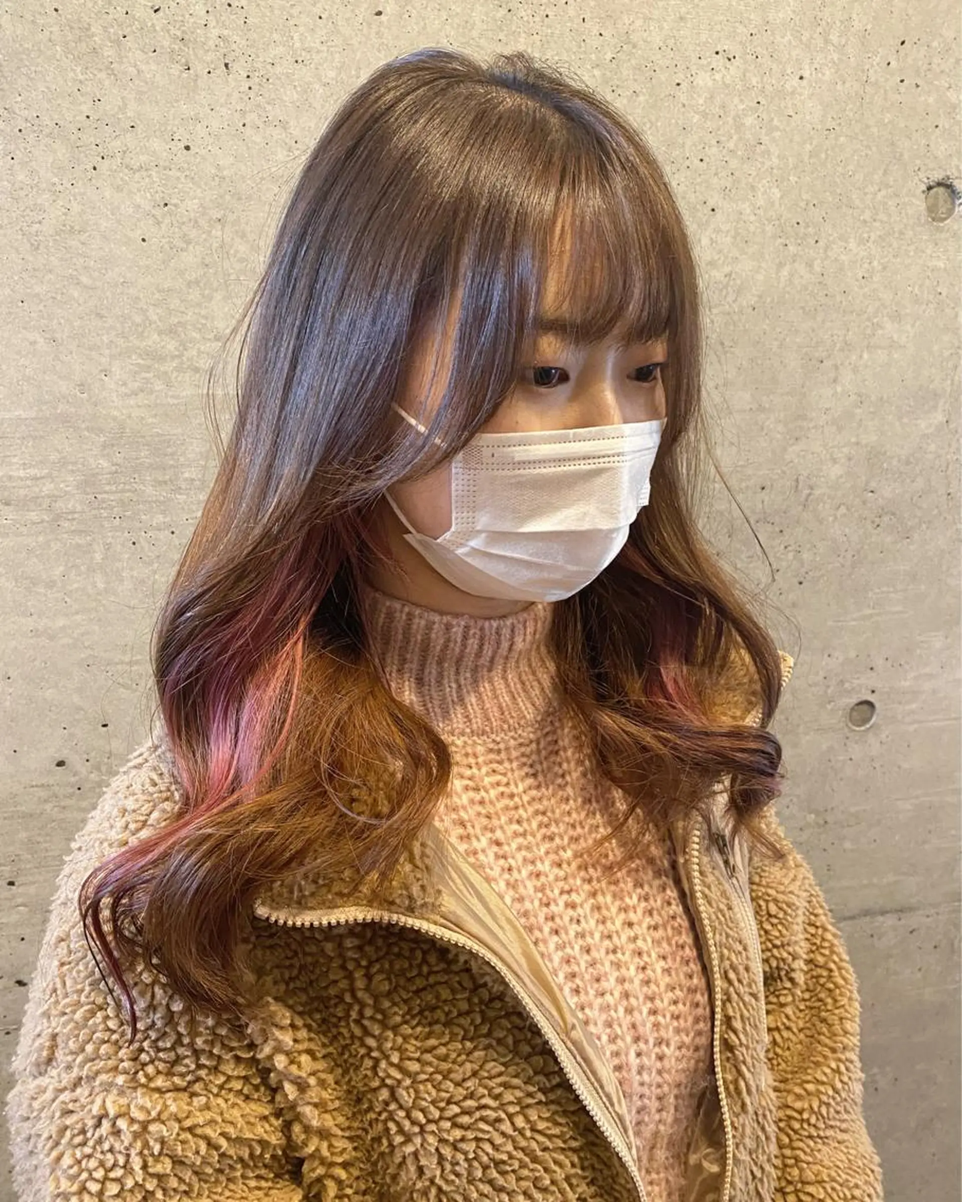 ロング カラー ブリーチ カット ヘアカラー トリートメント 後藤紗英/髪質改善 /オリーブベージュのヘアスタイル