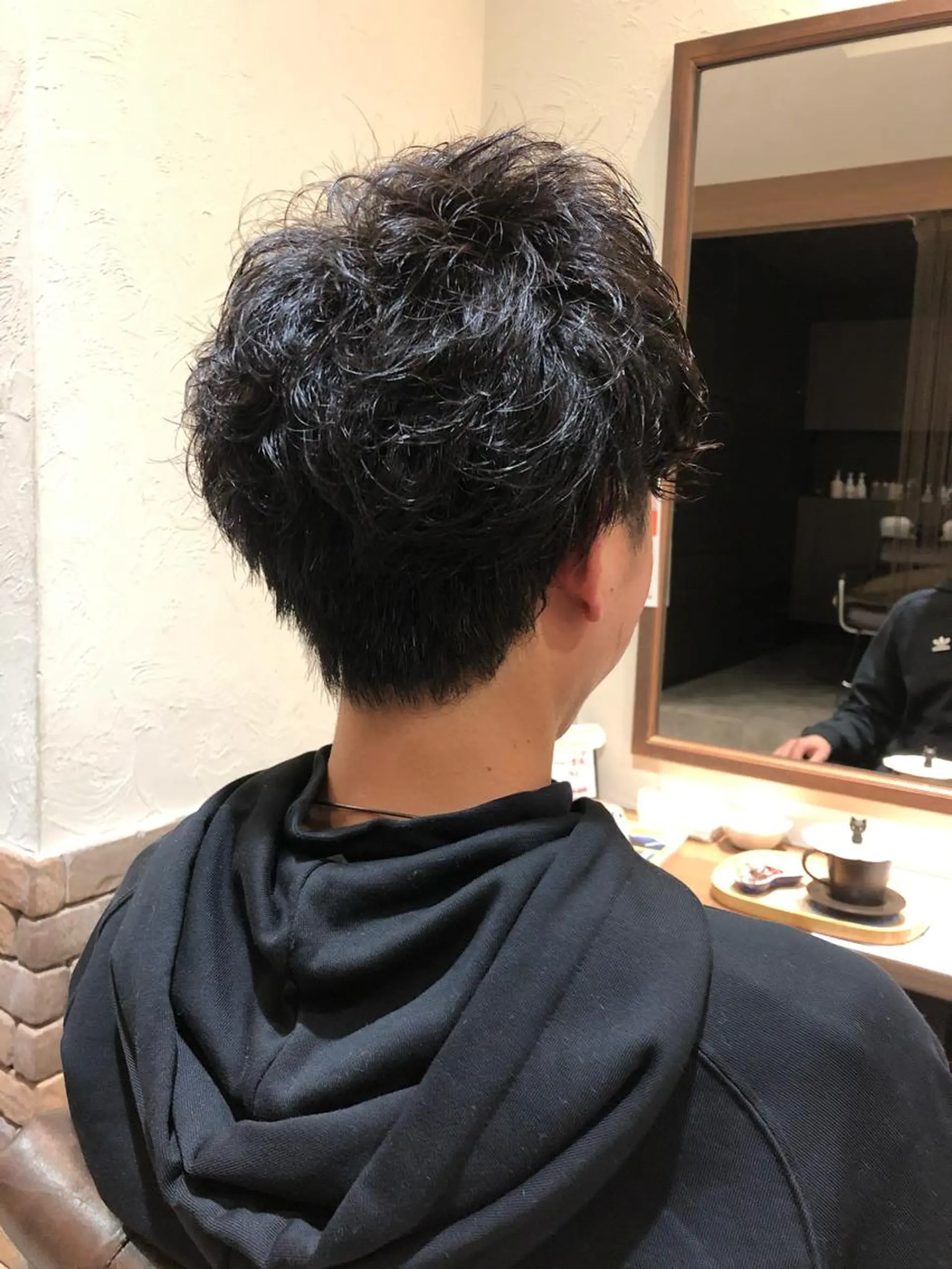 パーマ メンズ 白髪ぼかしモデル募集 今村理央奈のヘアスタイル