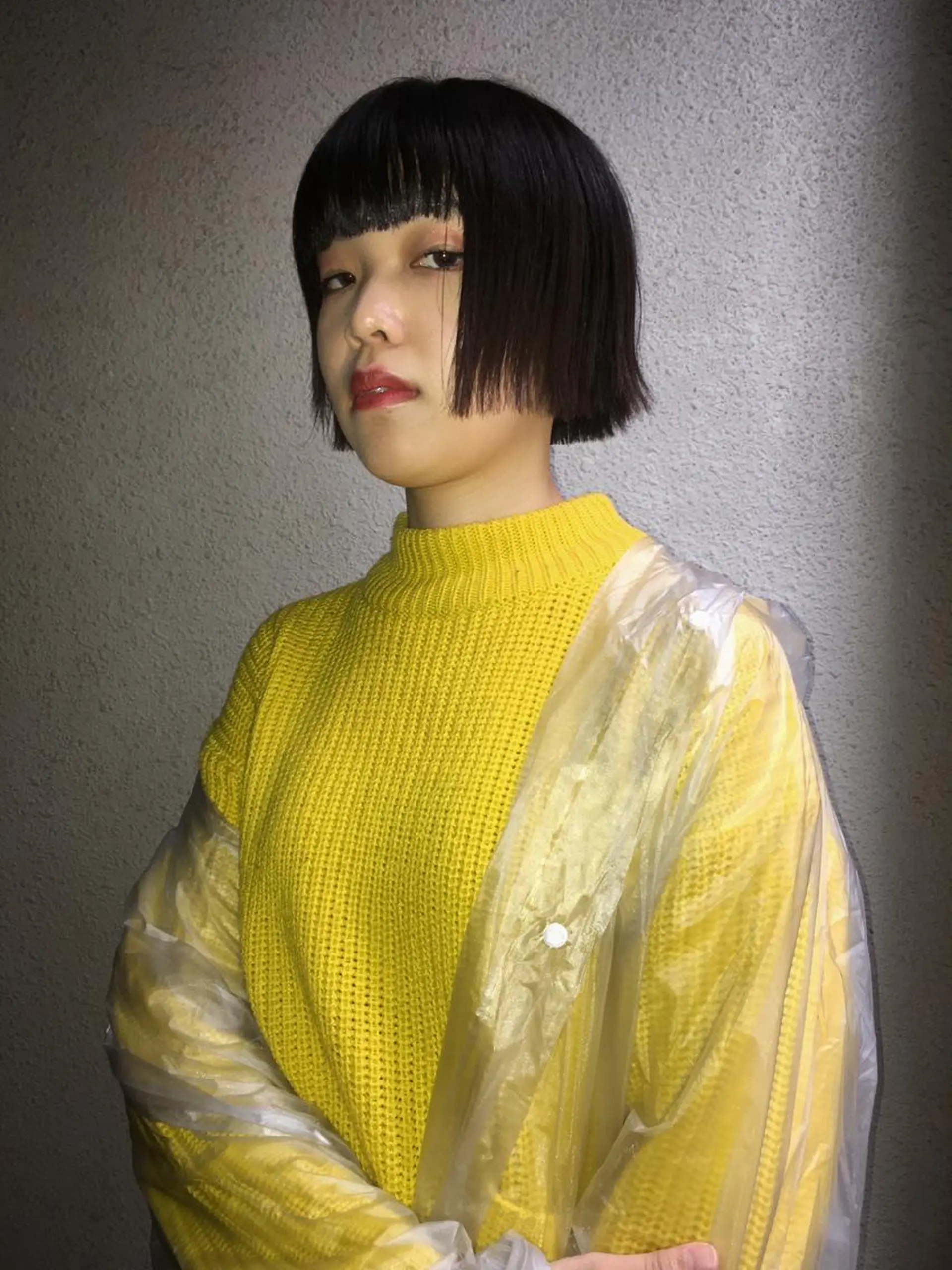 ショート 切りっぱなしボブ ボブ 外ハネヘア カット ヨナイ チヒロのヘアスタイル