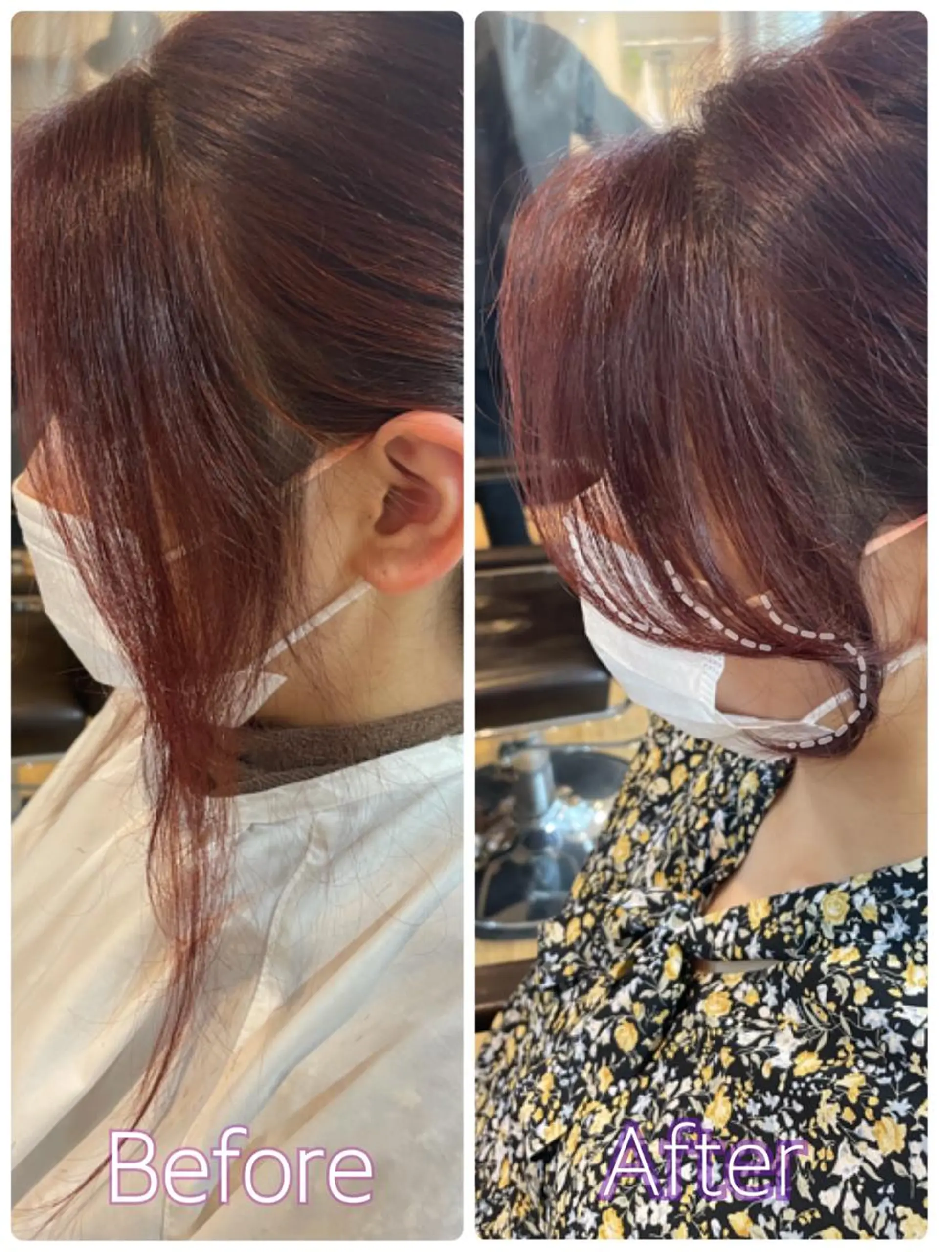 セミロング 韓国風ヘア おくれ毛 チヒョ🦋 韓国hair🇰🇷のヘアスタイル