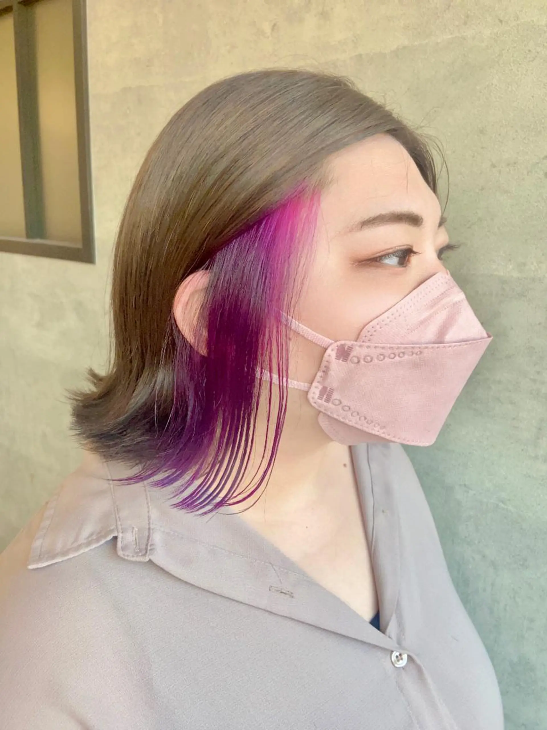 ミディアム カラー パーマ ヘアアレンジ ピンクカラー レッドカラー バイオレットカラー ヘアカラー ✨髪質改善/透明感✨ 西野　陽のヘアスタイル
