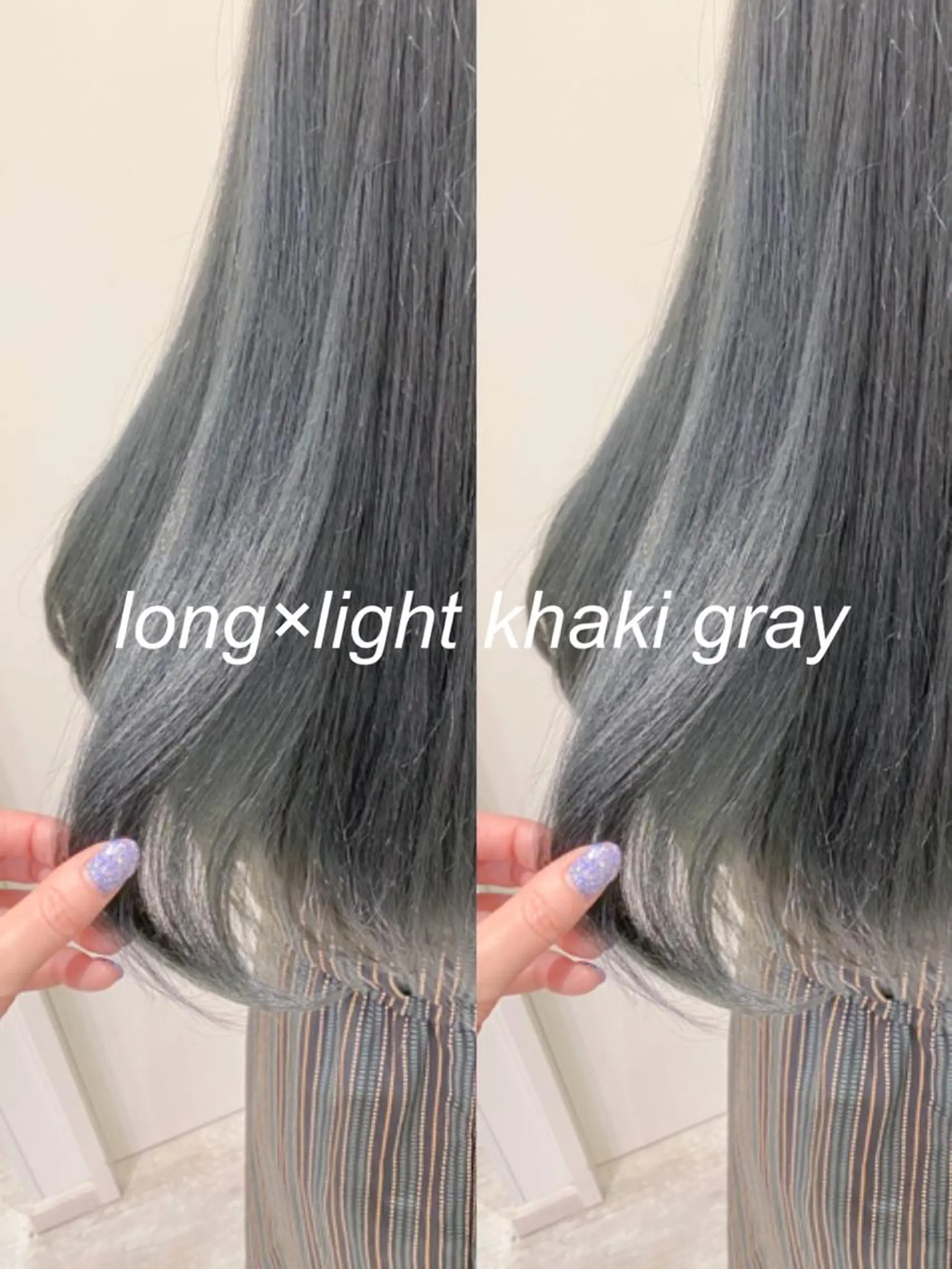 ロング カラー 透明感カラー グレージュ オリーブカラー 横浜🍒ルーツカラー エクステ／RIEのヘアスタイル