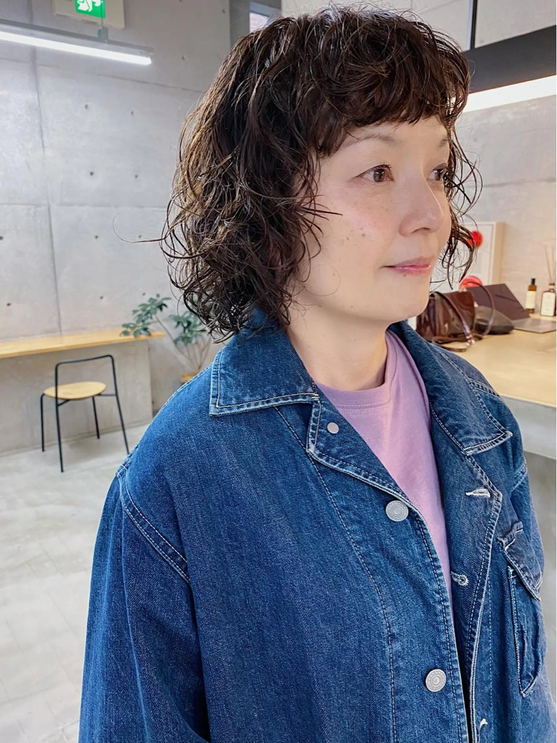 ミディアム パーマ ヘアアレンジ ミディアムパーマ son hair HIROEのヘアスタイル