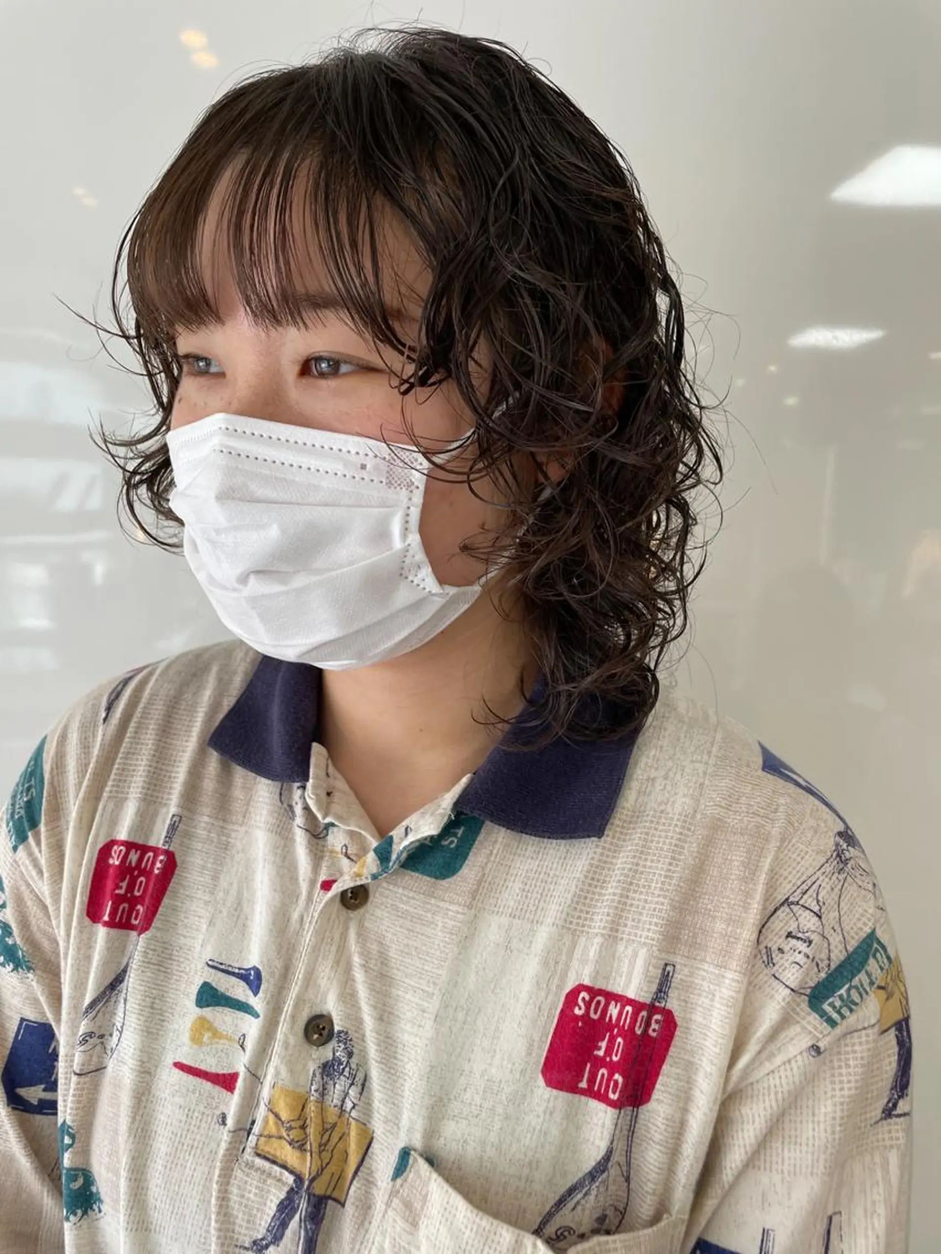 ミディアム パーマ ハイトーン/ブリーチ /ウルフ⛓️MAKIのヘアスタイル