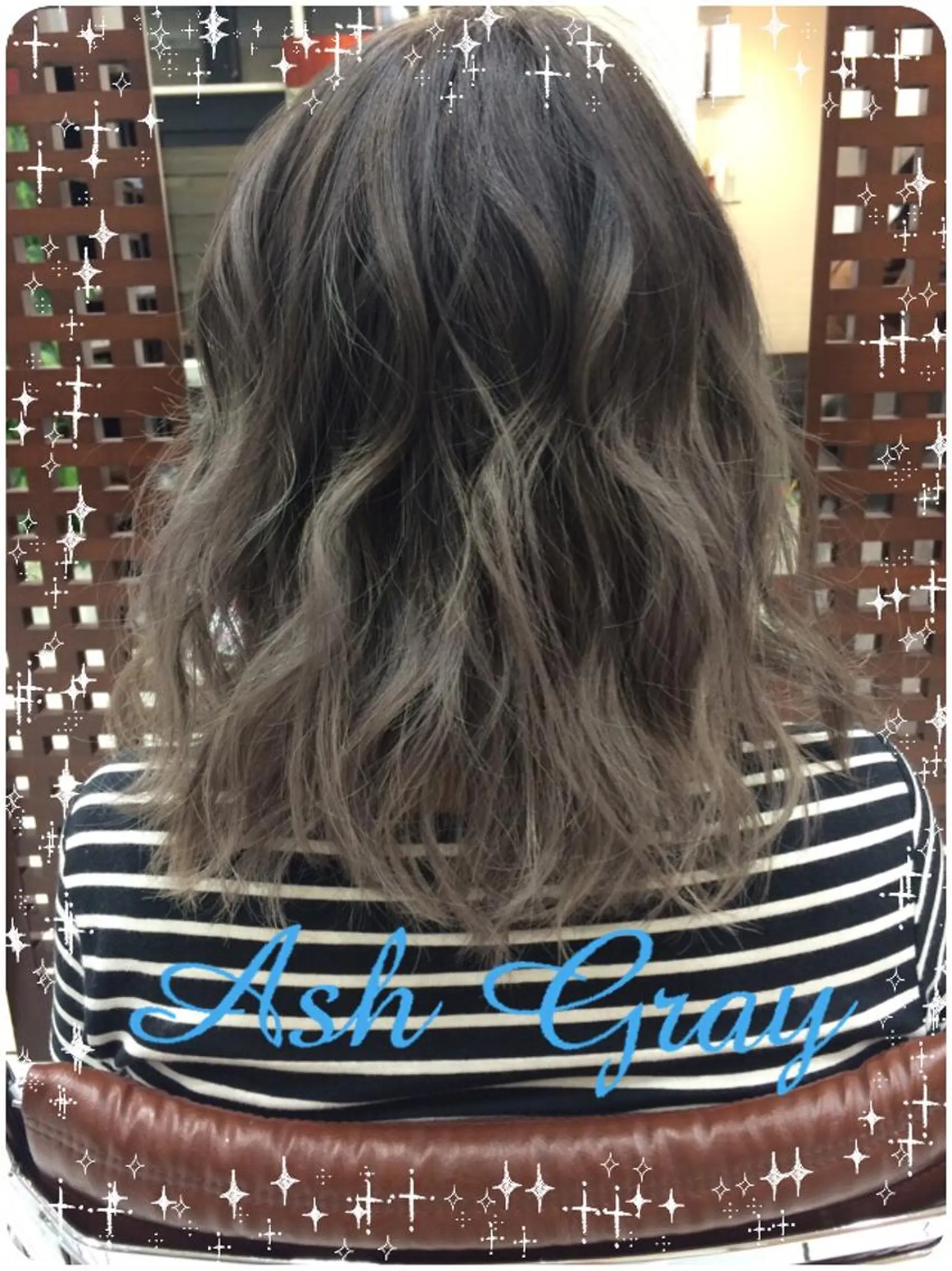 ミディアム セミロング ロング カラー パーマ アッシュ アッシュグレー グラデーションカラー サロウィン柏所属・神山 昌子のヘアスタイル