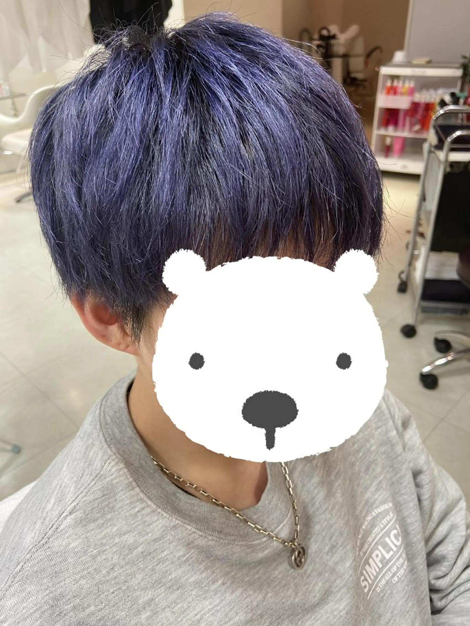 カラー メンズ メンズブリーチ ブリーチ ブルーカラー 菊地 美憂のヘアスタイル