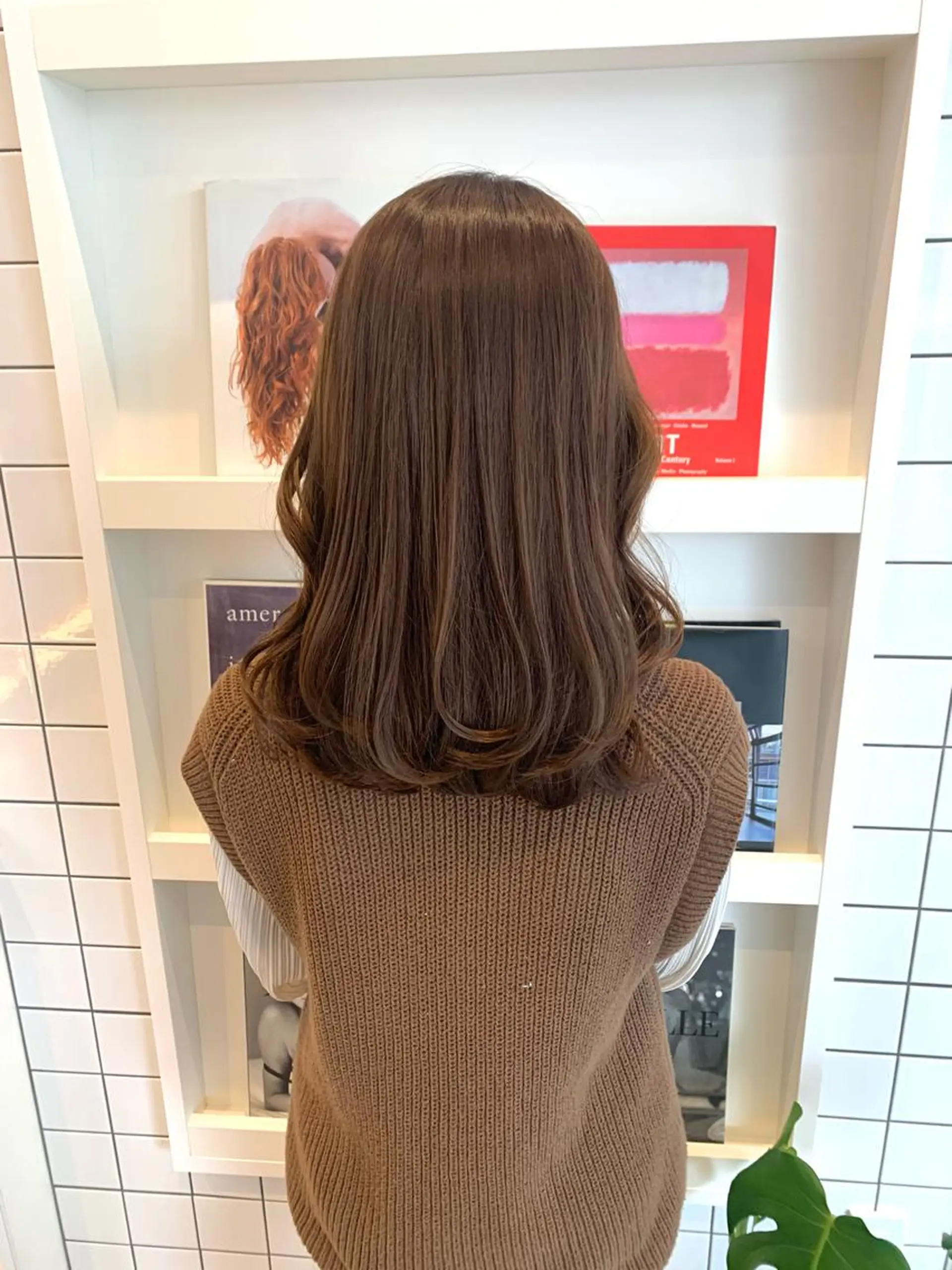 ミディアム カラー ヘアアレンジ ブラウンカラー みなもと ちはるのヘアスタイル