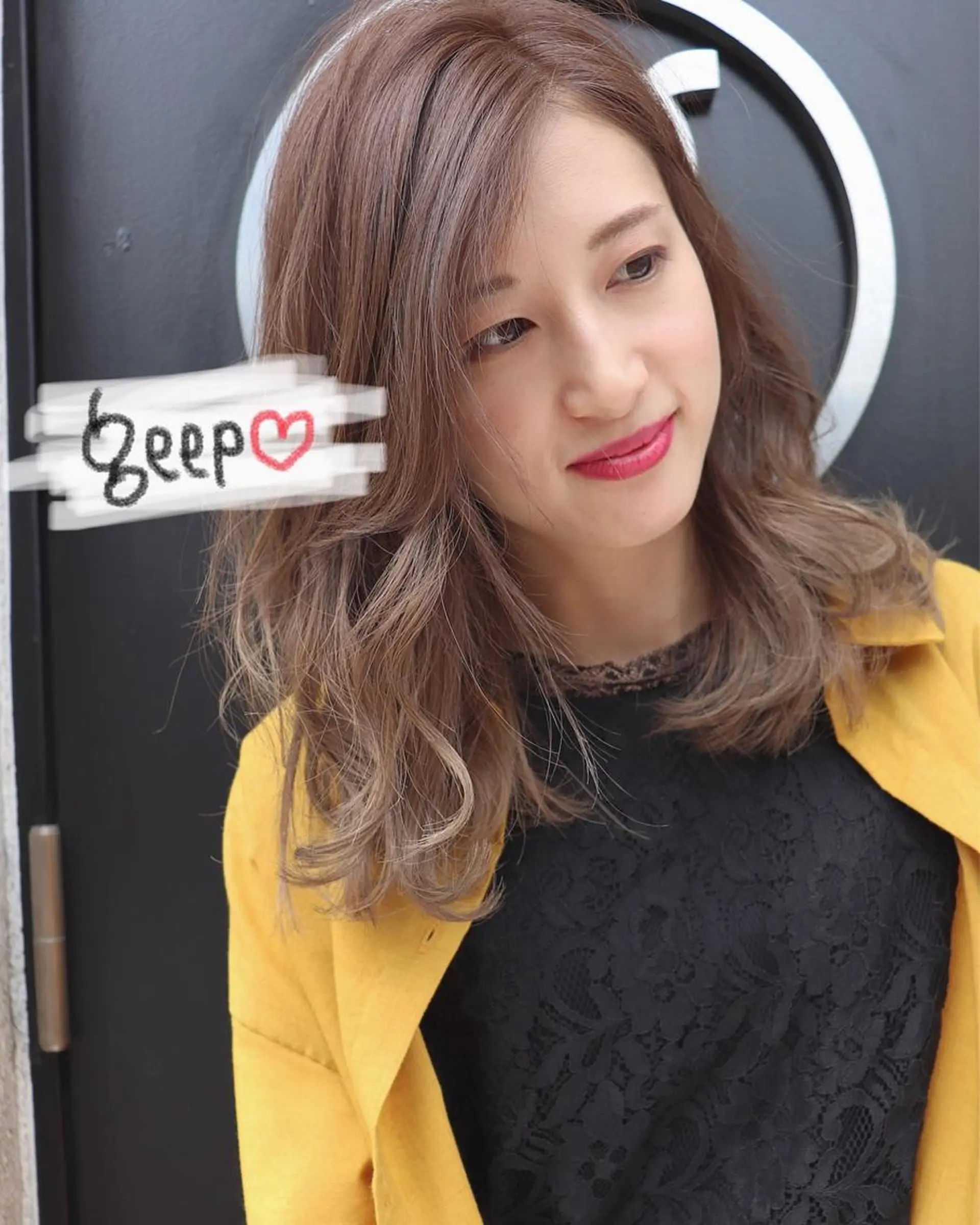 セミロング カラー カット ヘアカラー トリートメント 萌花　moeka /韓国/レイヤーのヘアスタイル