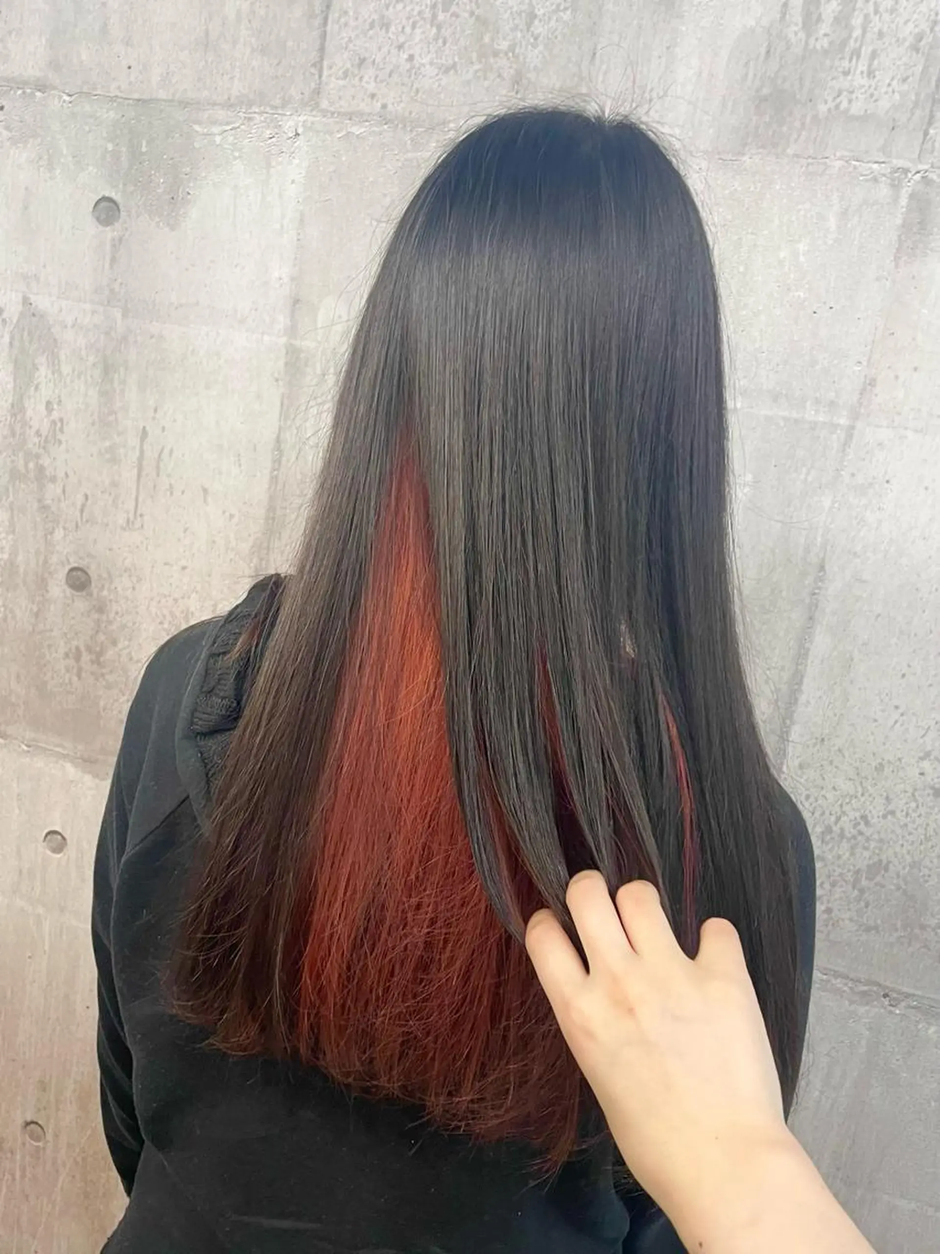 カラー インナーカラー レッドカラー ヘアカラー _WHITE浜松店 もえかのヘアスタイル