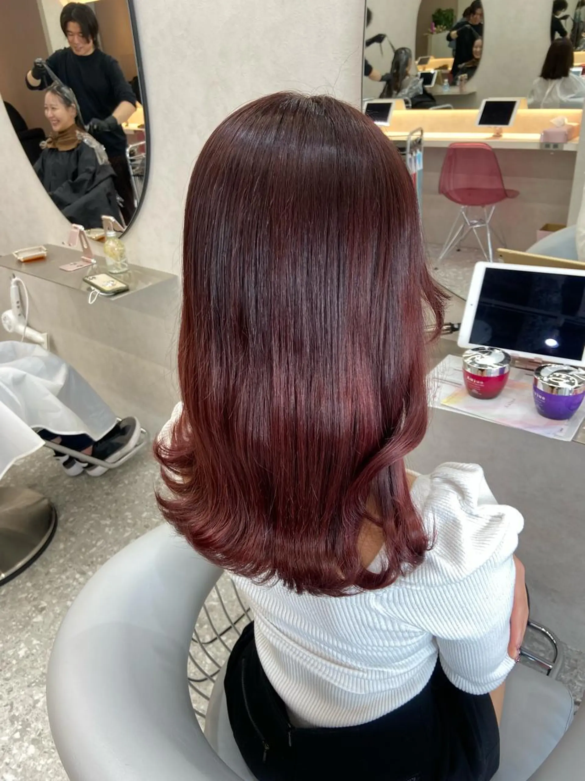 セミロング カラー シールエクステ ブリーチ ブラウンカラー ケアカラー ダブルカラー カット ヘアカラー トリートメント 新宿/韓国ヘア 中明度カラー/かやのヘアスタイル