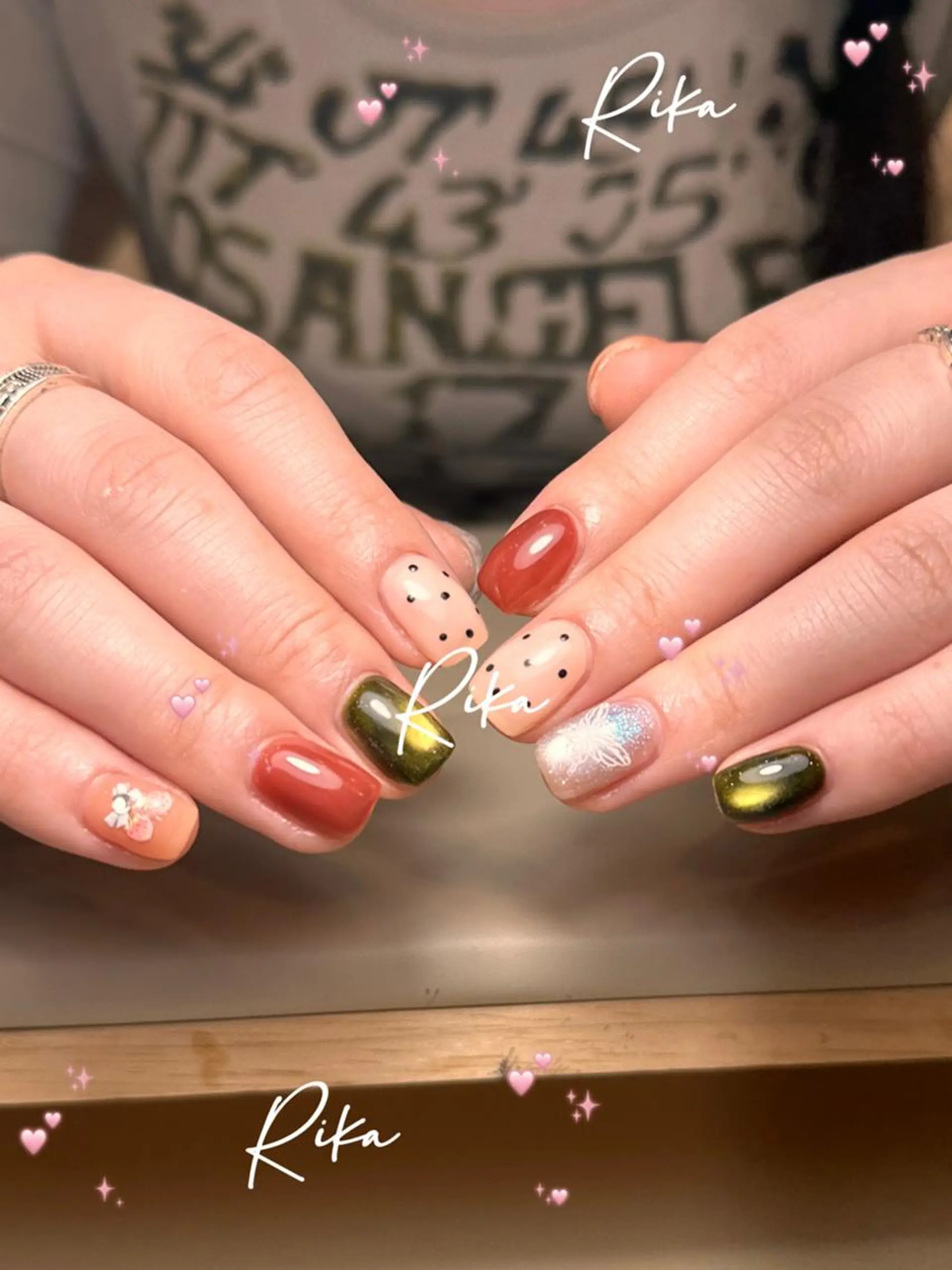 ネイル ツイードネイル 冬ネイル クリスマス 神崎 理沙のネイルデザイン