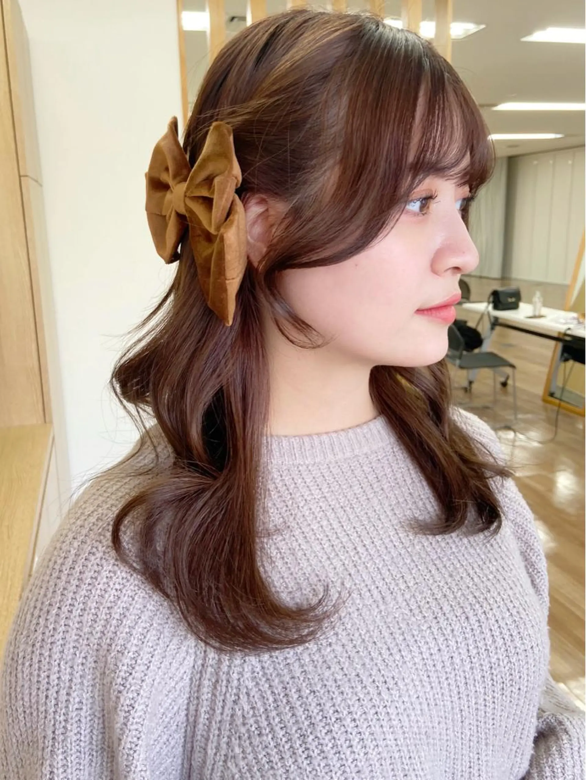 ミディアム カラー シールエクステ ブリーチ ブラウンカラー ケアカラー ダブルカラー カット ヘアカラー トリートメント 新宿/韓国ヘア 中明度カラー/かやのヘアスタイル