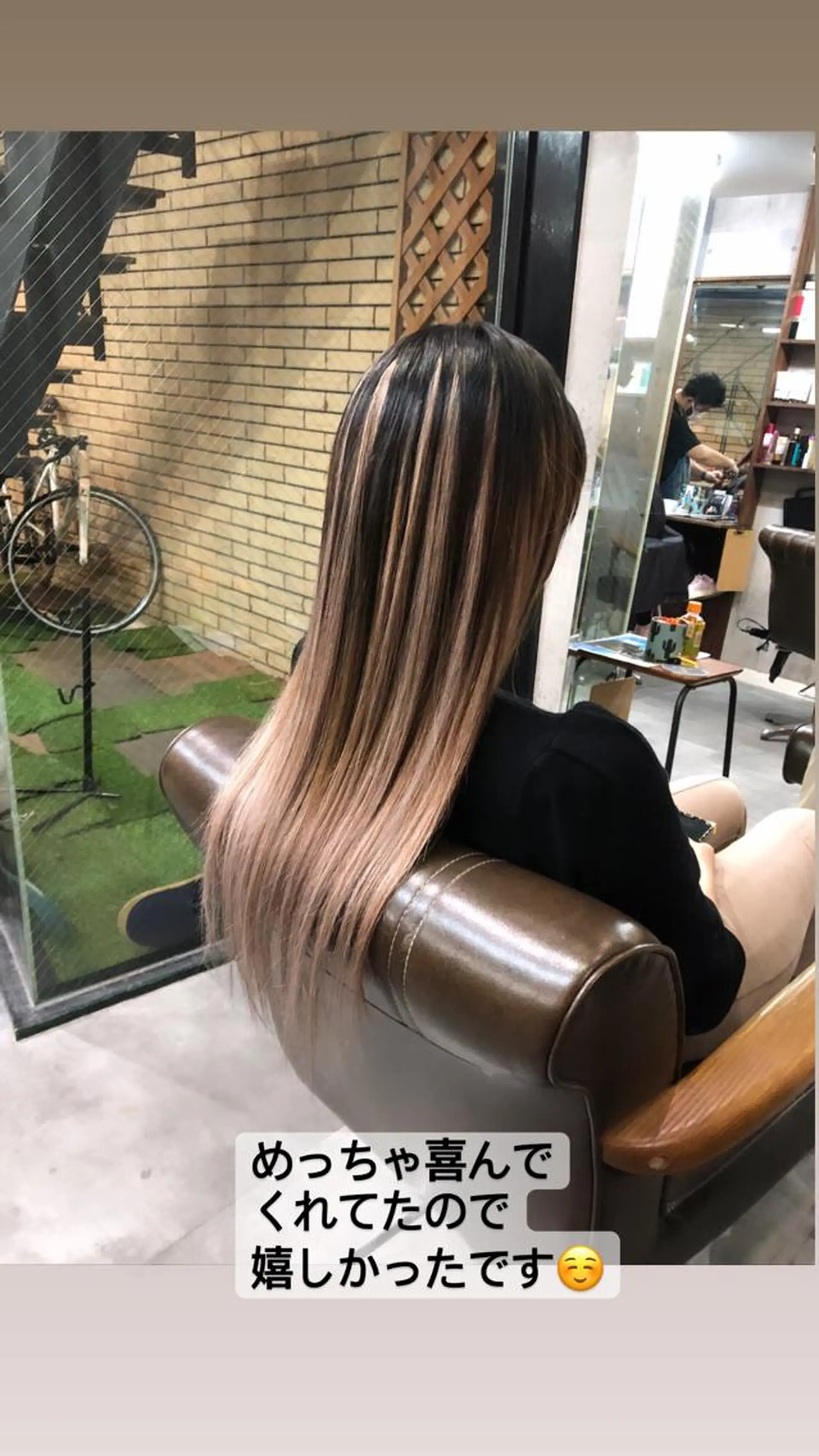 セミロング カラー シールエクステ バレイヤージュ ブリーチ デザインカラー ハイライトカラー alpha. カラーエクステ下妻のヘアスタイル