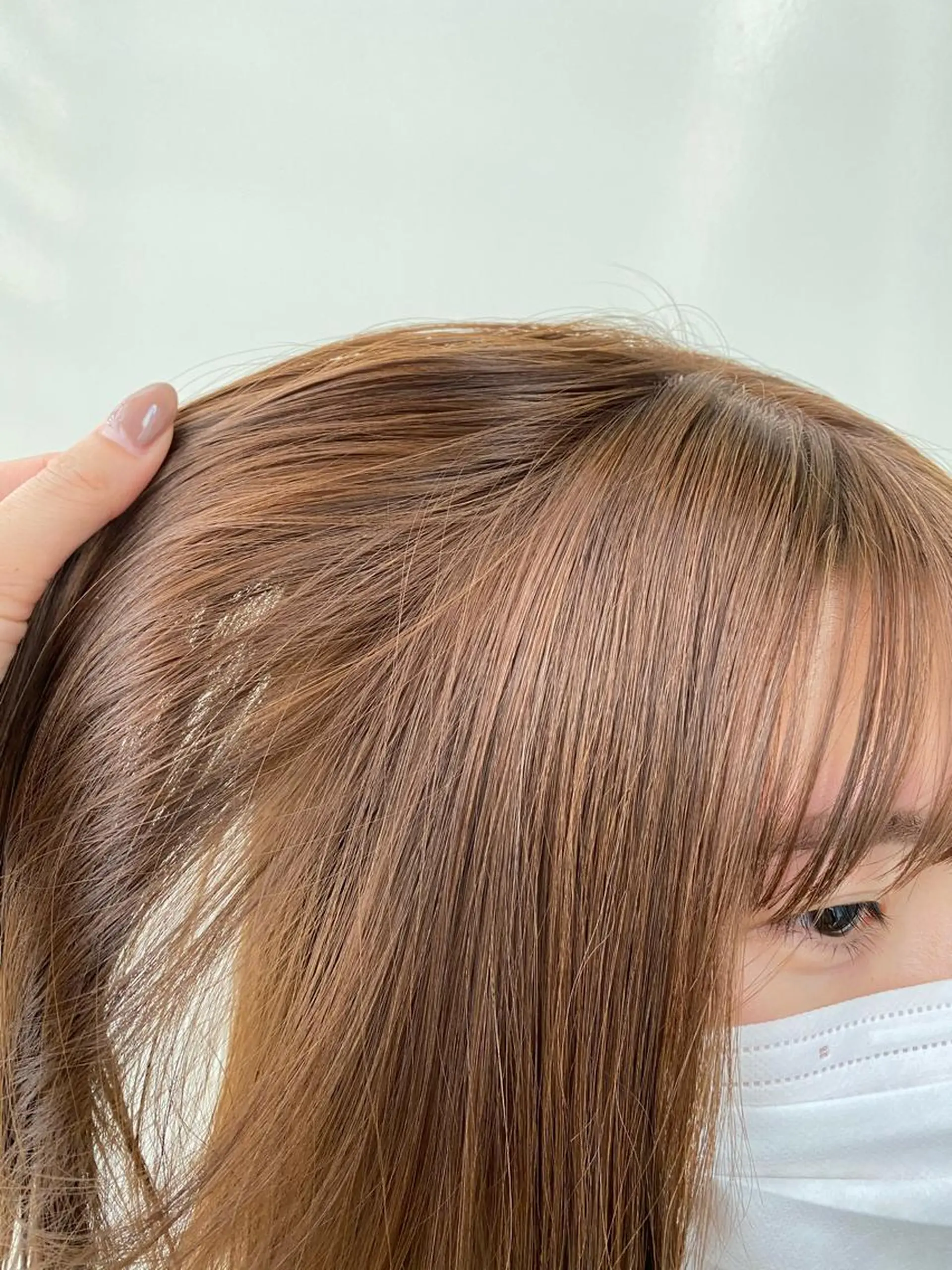 ミディアム カラー 韓国ヘア顔周りカット 艶髪ベージュtamaのヘアスタイル