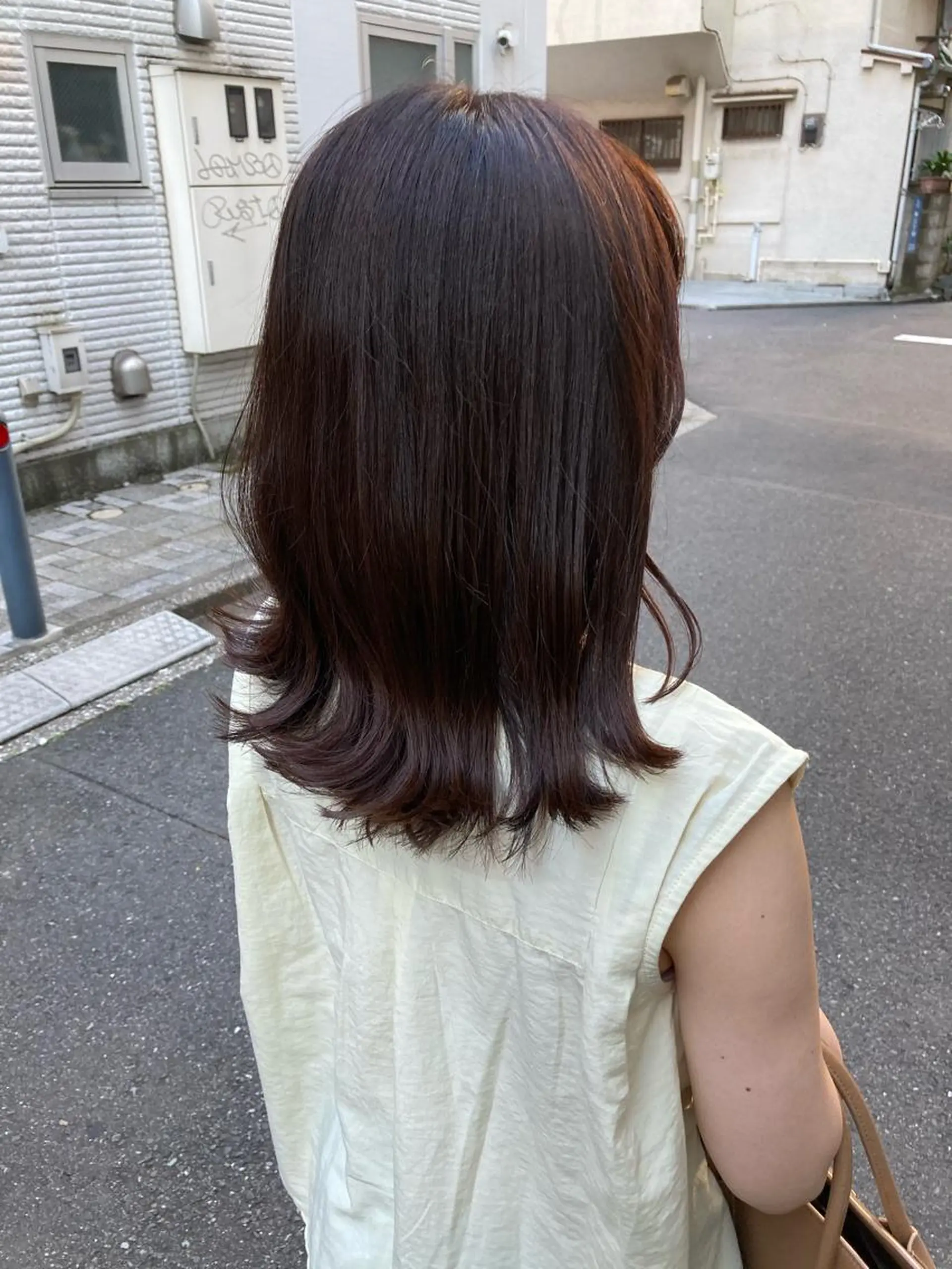 ミディアム カット ヘアカラー トリートメント ✨色持ちの良い艶 カラー✨蟹江真世のヘアスタイル
