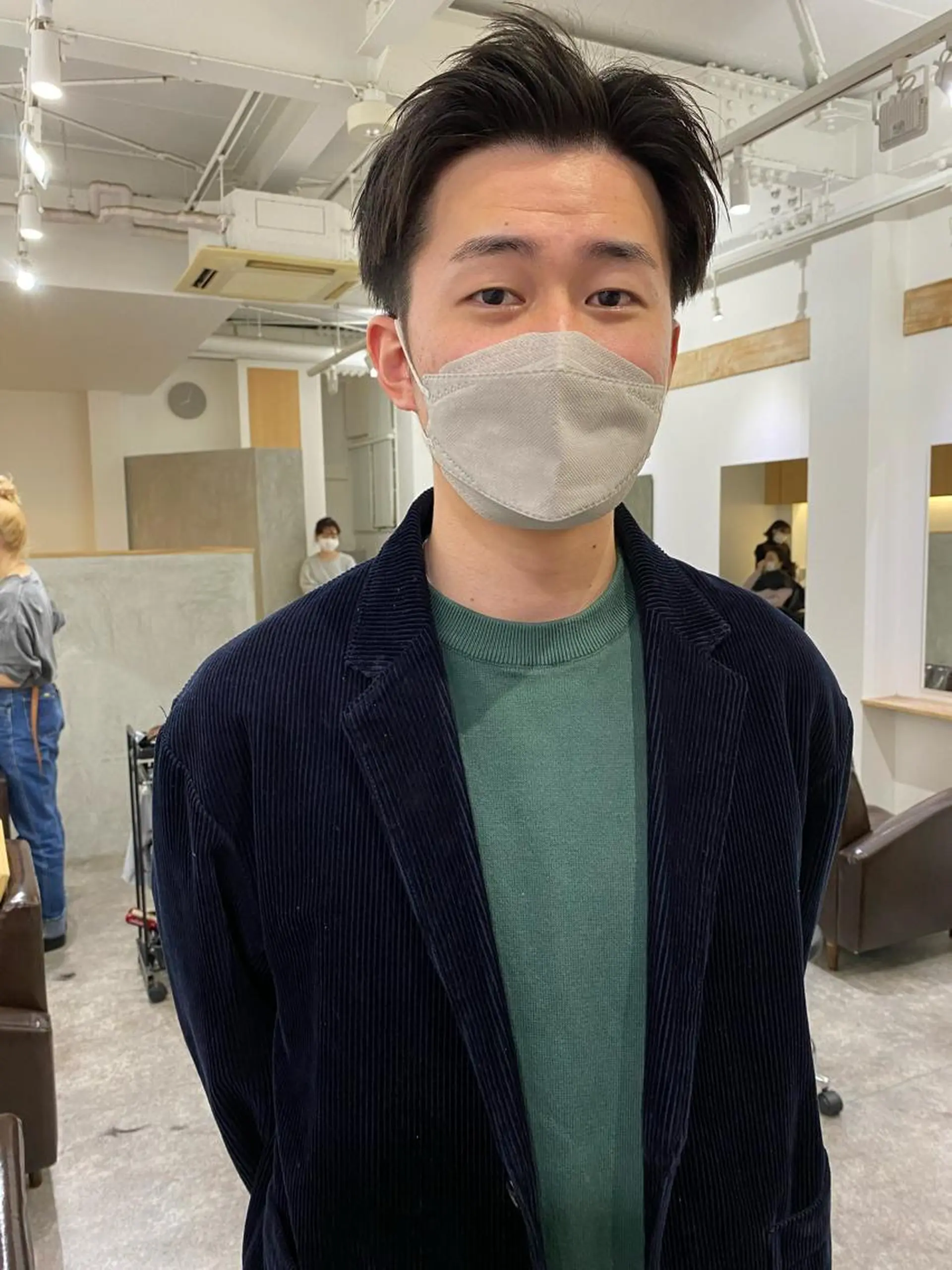 ショート メンズ カット 森貴裕/ベージュ/ パーマ/オリーブのヘアスタイル