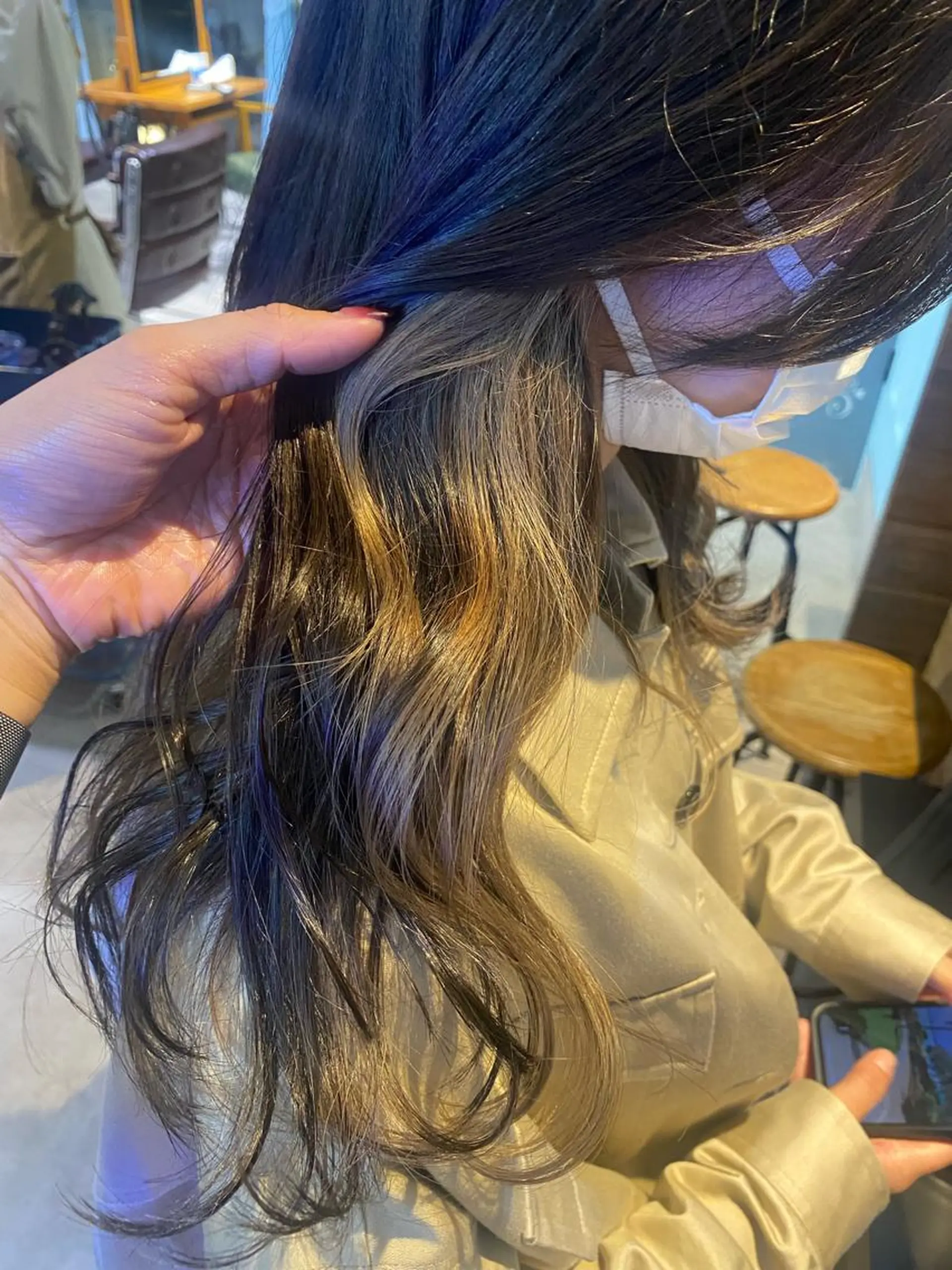 セミロング カラー ブリーチ グレージュ カット ヘアカラー トリートメント scene.池袋所属・scene. haraのヘアスタイル