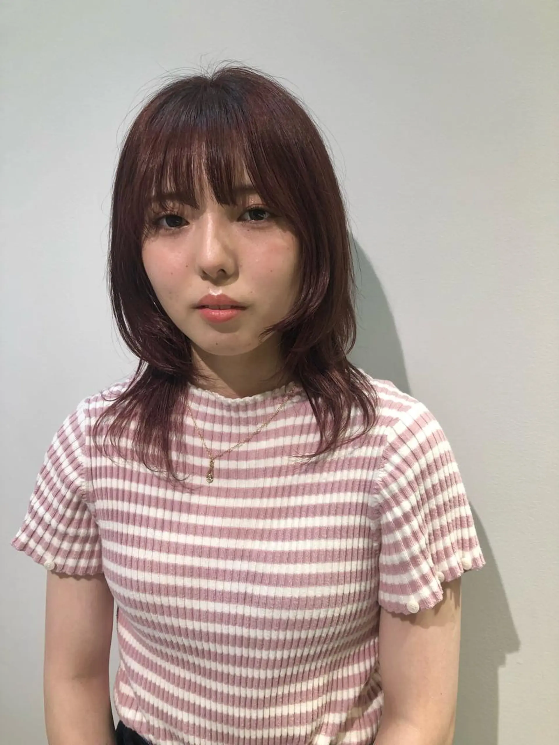 ミディアム カラー ラベンダーカラー ピンクカラー ピンクラベンダー カット ヘアカラー レイヤー/お顔まわり 暖色カラー🍑Amiのヘアスタイル