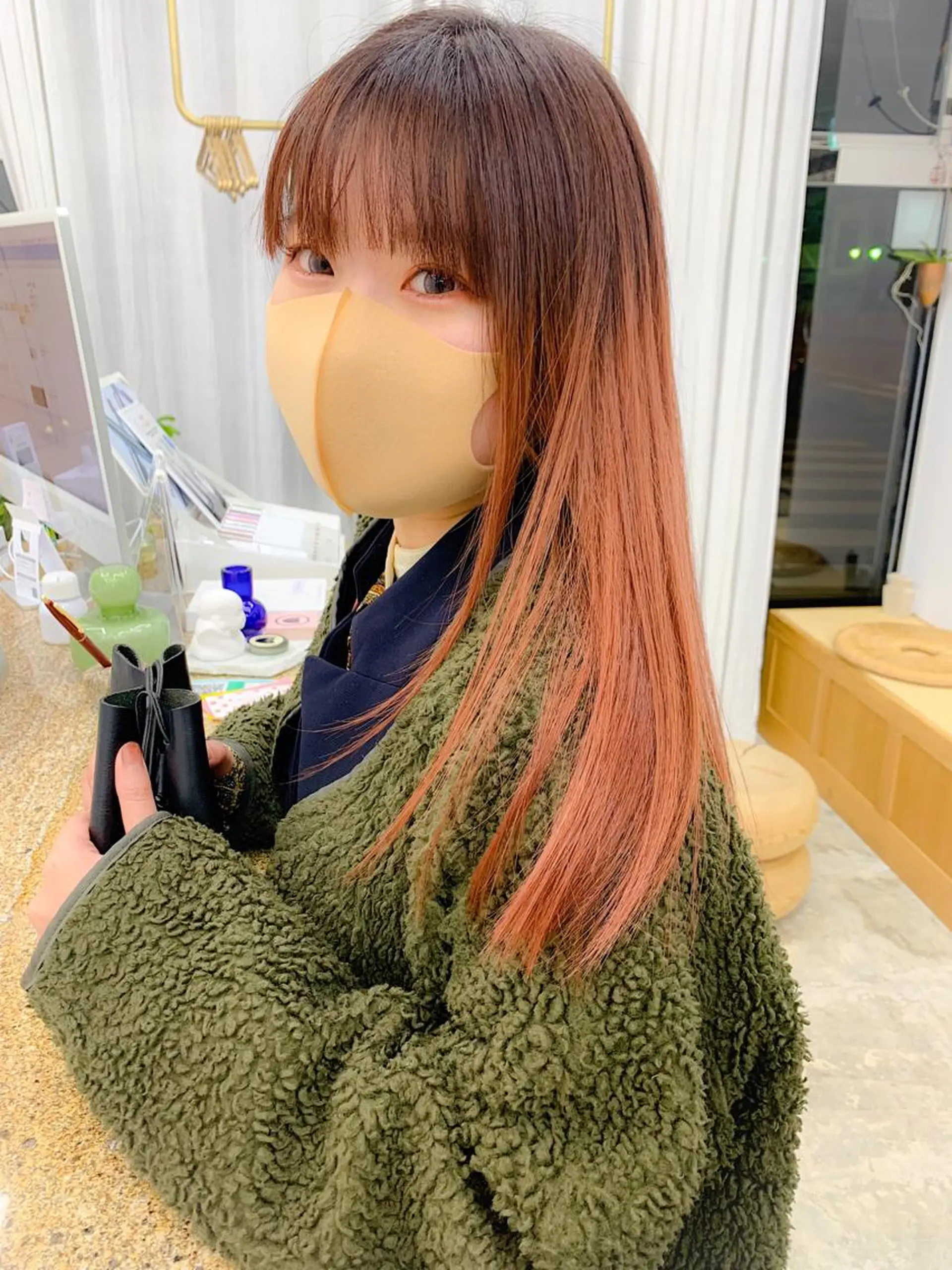 ロング カラー オレンジ ピンクカラー カット ヘアカラー トリートメント SALOWIN 名古屋所属・パーマ/ボブ特化 /丹羽舜太のヘアスタイル