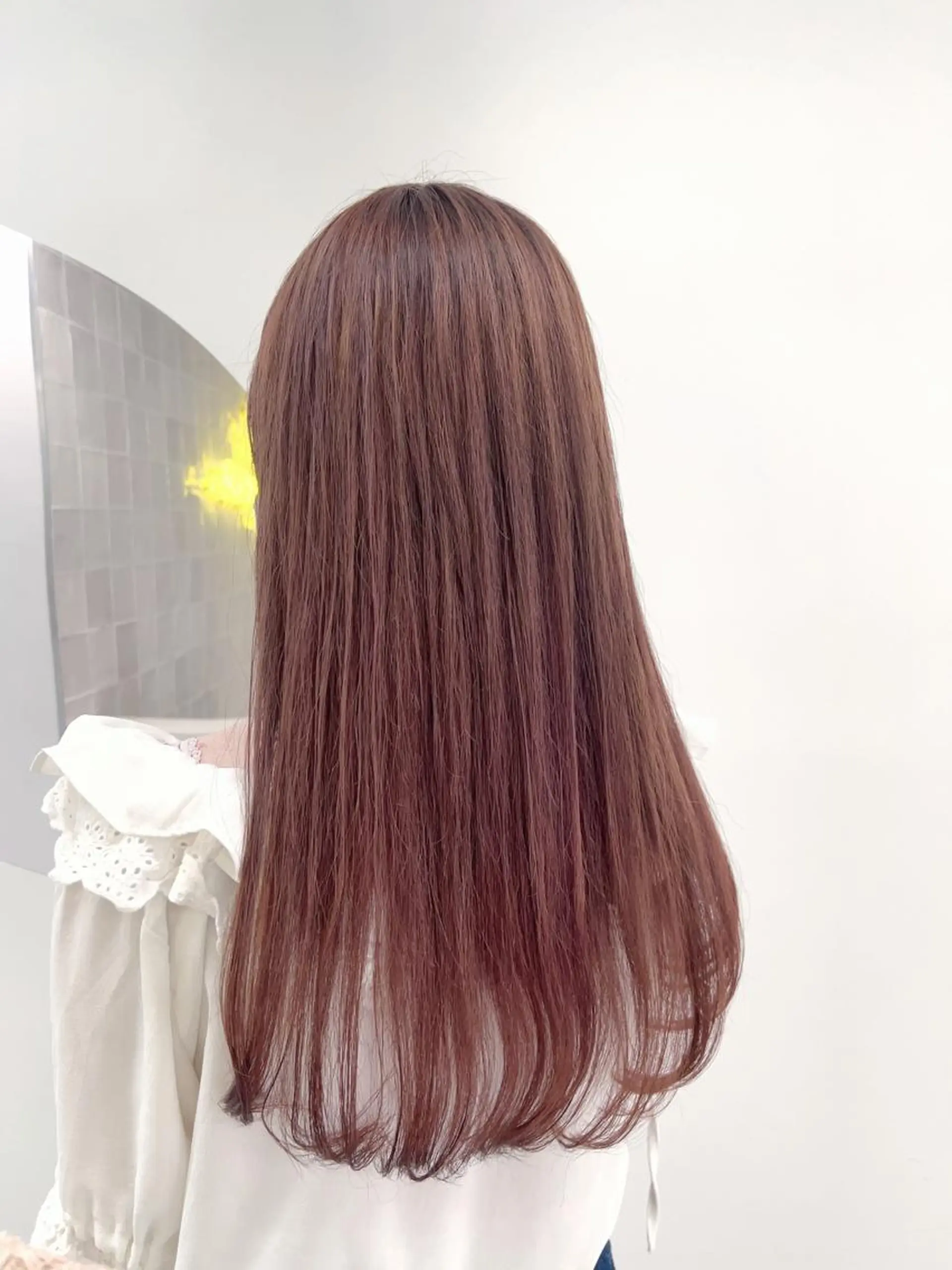 ロング カラー ベージュカラー ダブルカラー ピンクカラー ピンクベージュ 韓国風ヘア ヘアカラー 韓国ヘア☁️ mitsukiのヘアスタイル