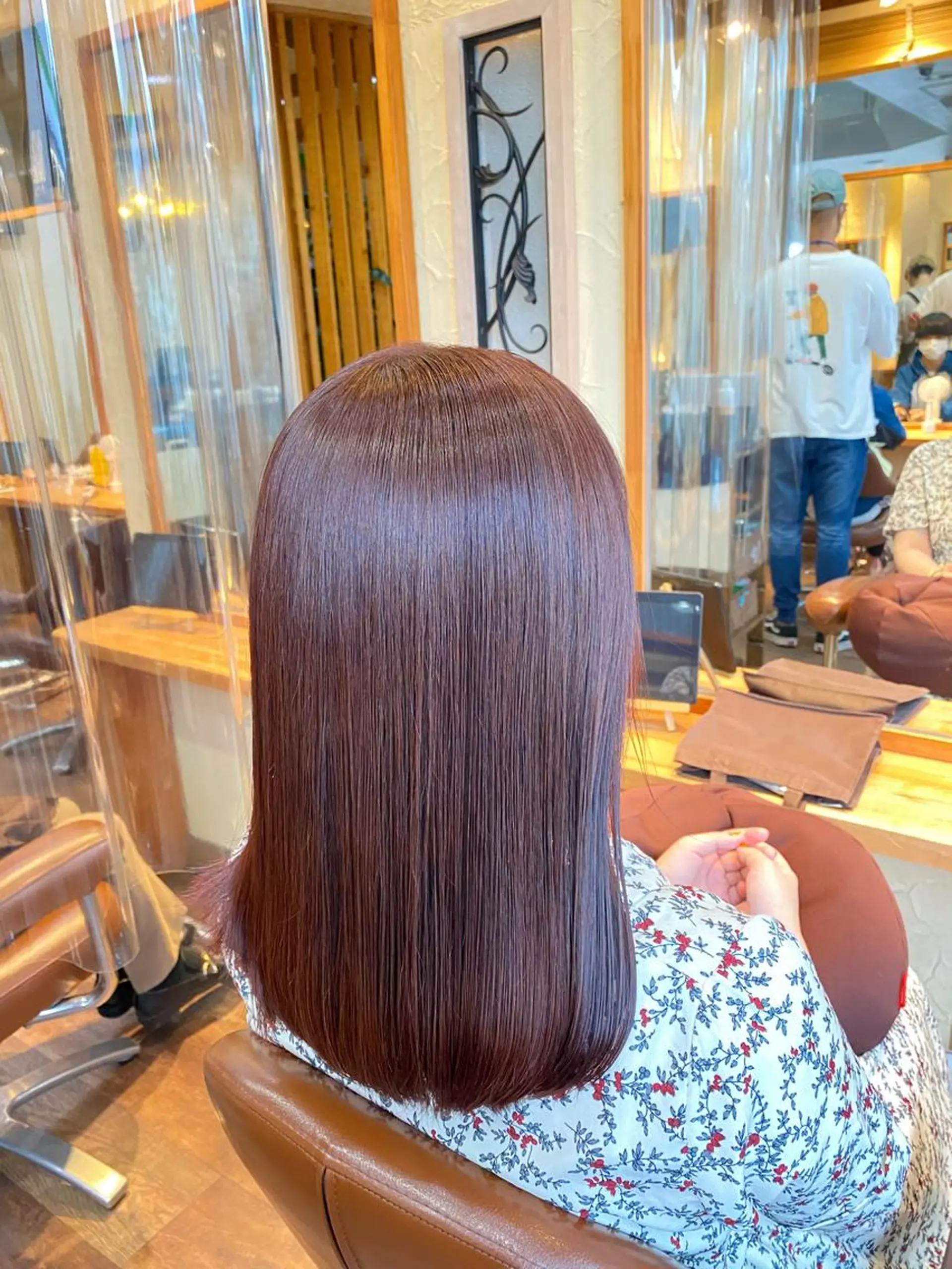 ミディアム カラー パーマ ヘアアレンジ メンズ キッズ ネイル マツエク・マツパ メンズブリーチ ブリーチ ブラウンカラー ピンクカラー ピンクブラウン emu所属・🌈髪質改善・美髪矯 正・平野瀬乃🌈のヘアスタイル