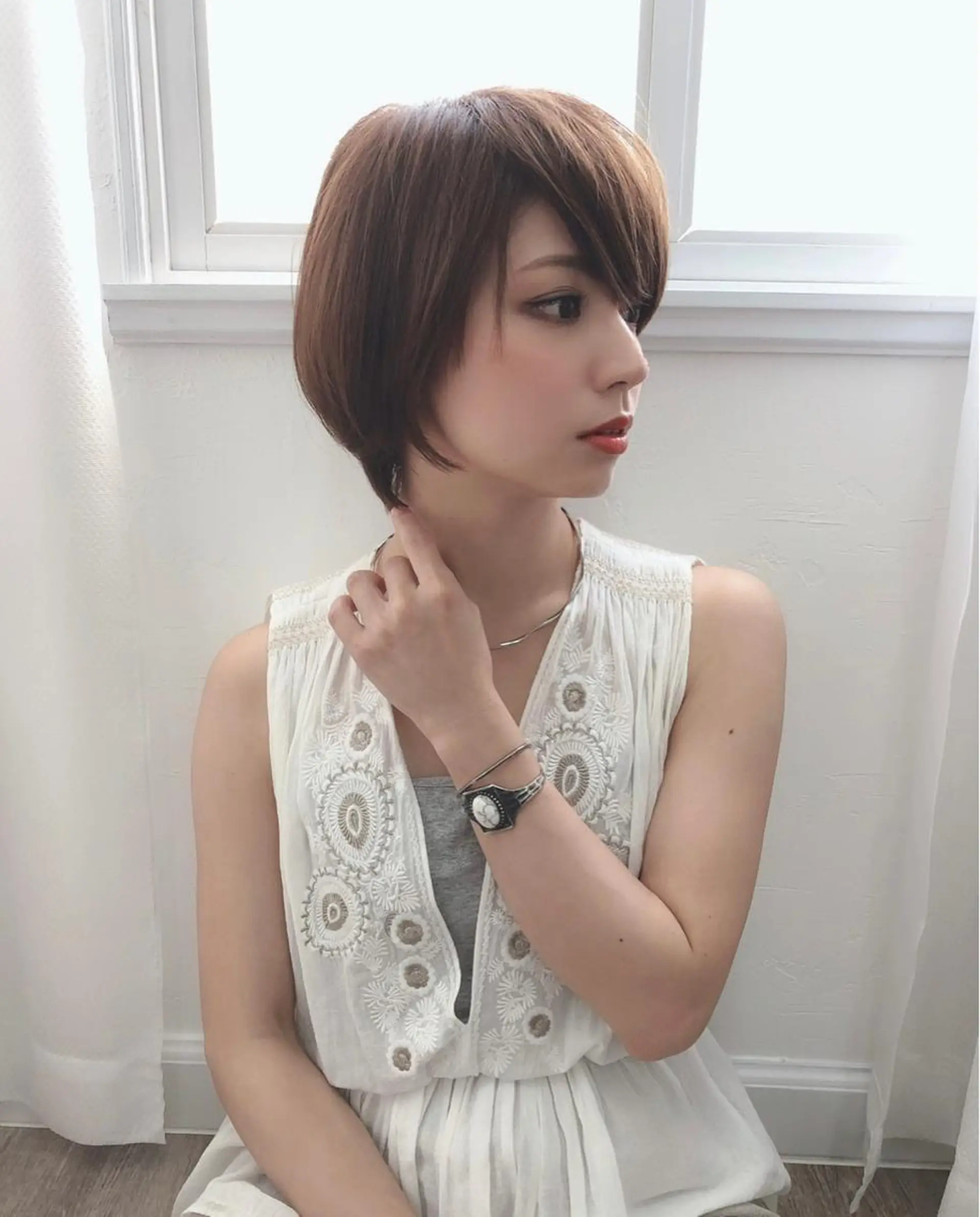 ショート カラー ヘアアレンジ リルウヘアー 天王寺のヘアスタイル