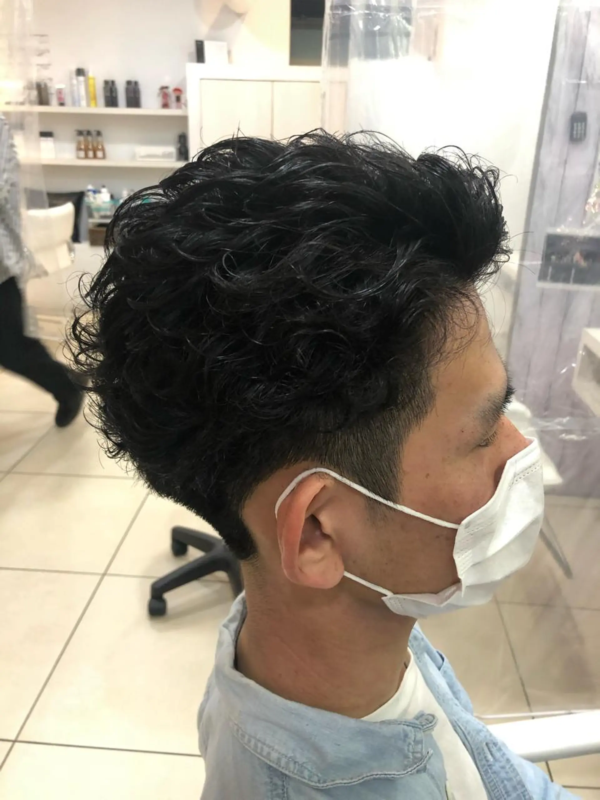 ショート パーマ メンズ 髪質改善× ハイライト溝江のヘアスタイル