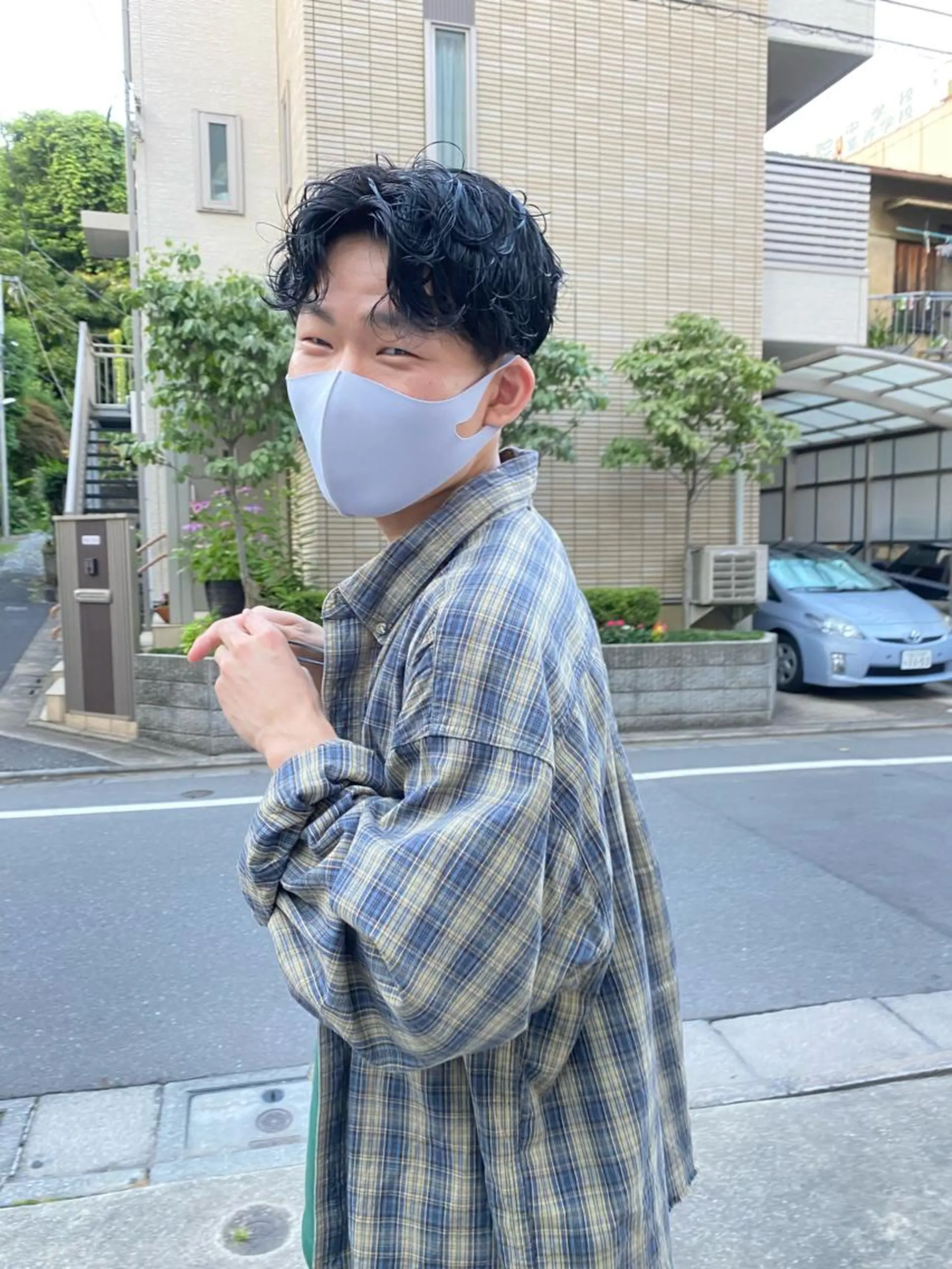 パーマ メンズ cie所属・ボブ/ミニボブ 透明感カラーkadoのヘアスタイル