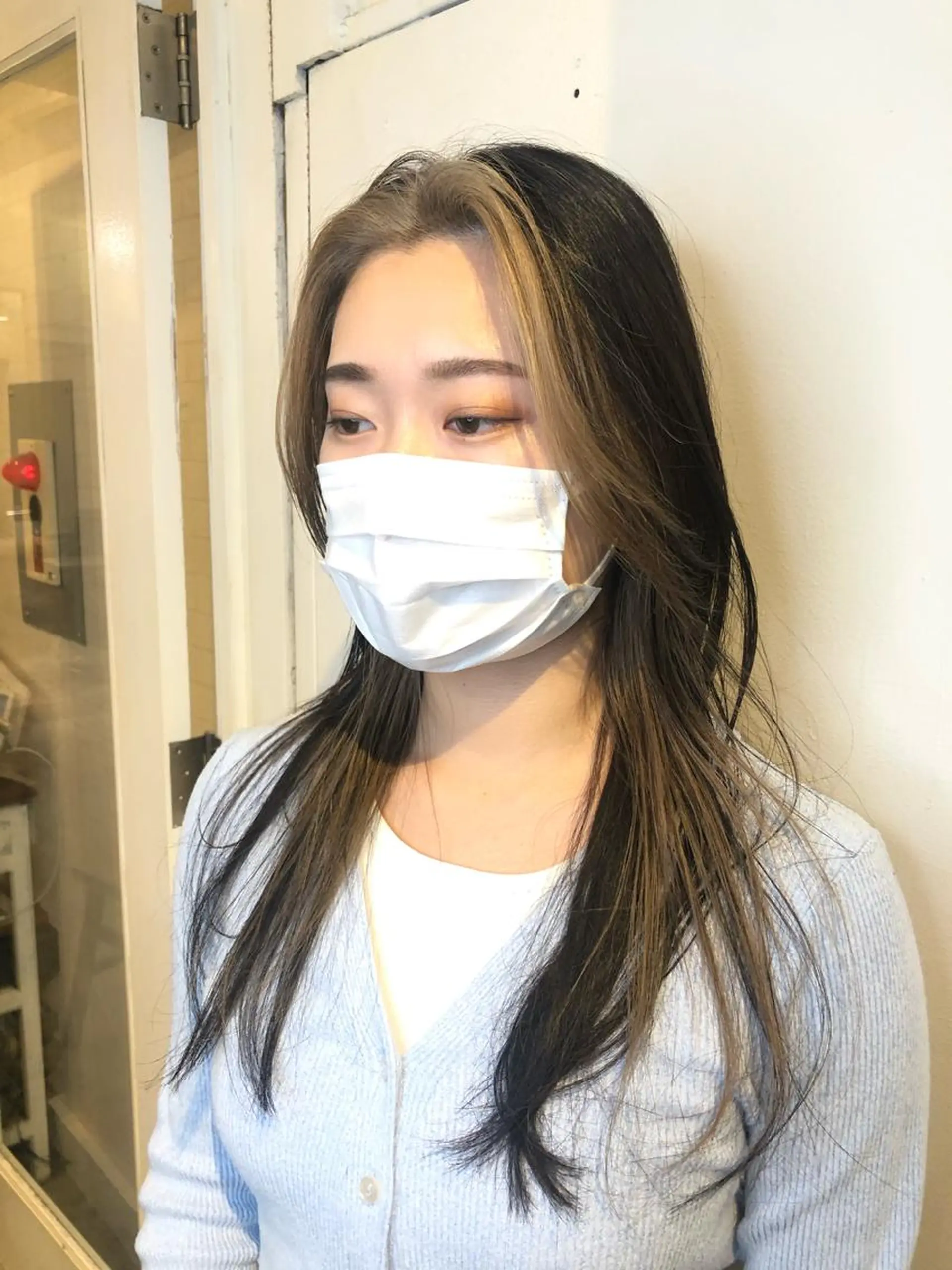 ロング カラー ミストバング  フェイスフレーミング 舘野 太嘉宏のヘアスタイル