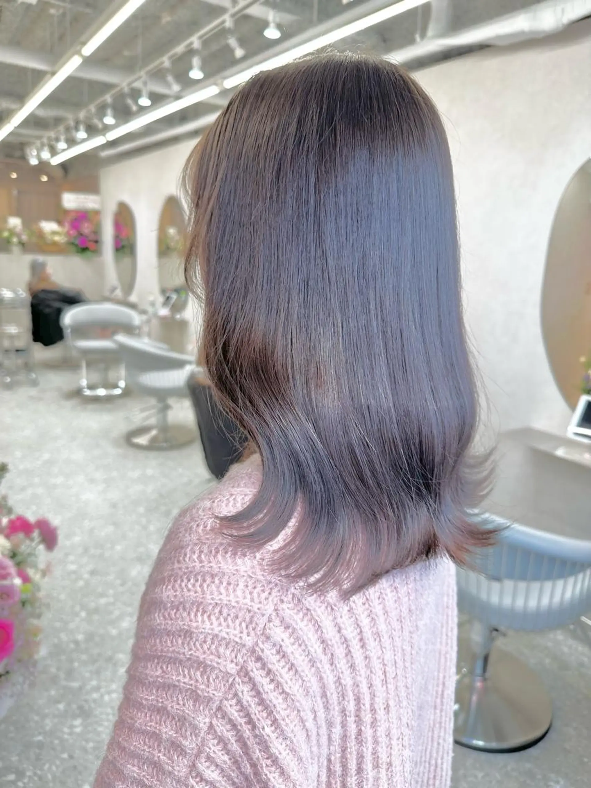 セミロング ボブ ハイライト 髪質改善 ヘアカラー 新宿/韓国レイヤー/ 髪質改善/佐藤航のヘアスタイル