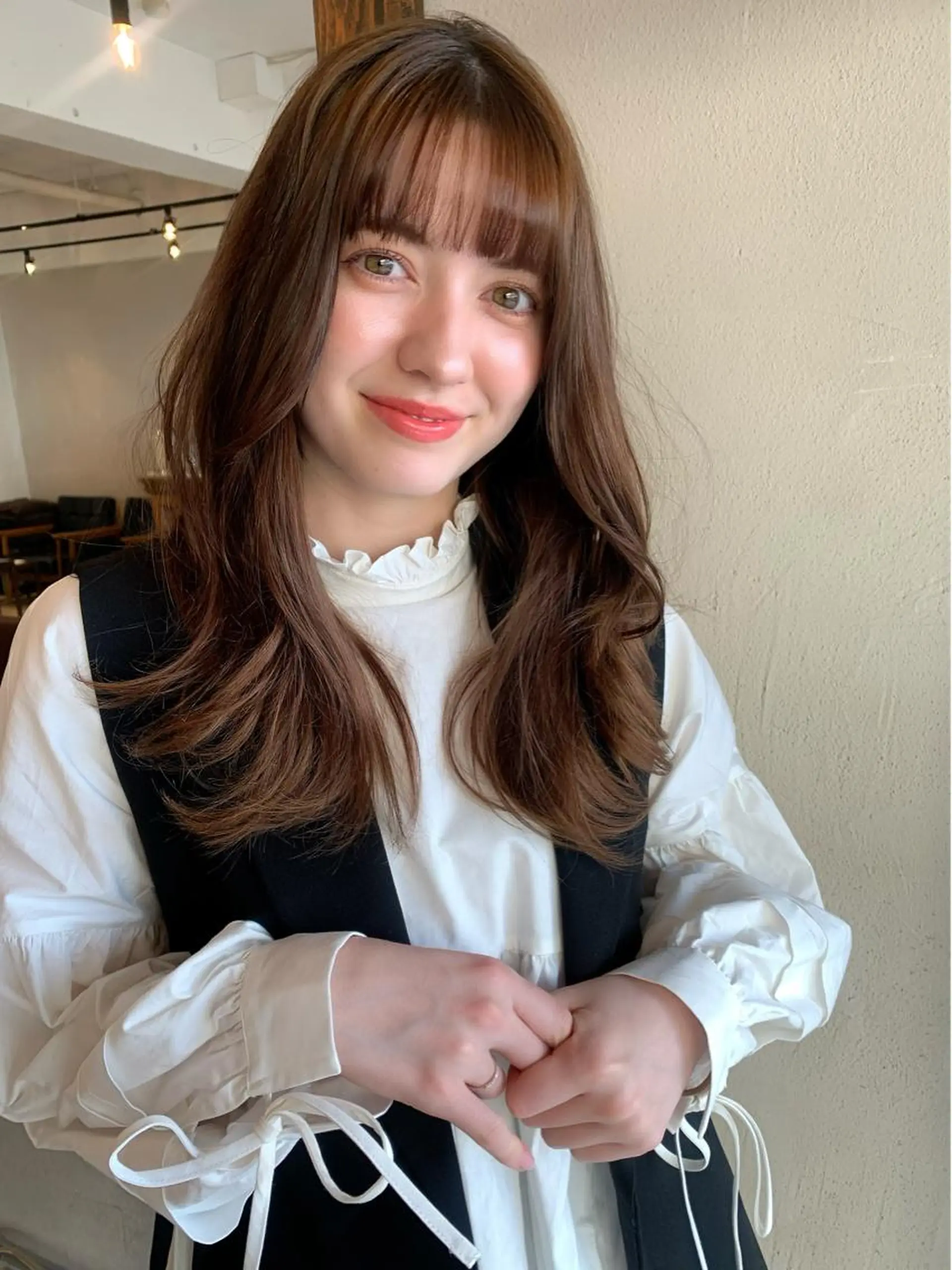 ロング カラー 透明感/オリーブ/ グレージュ/YUKAのヘアスタイル