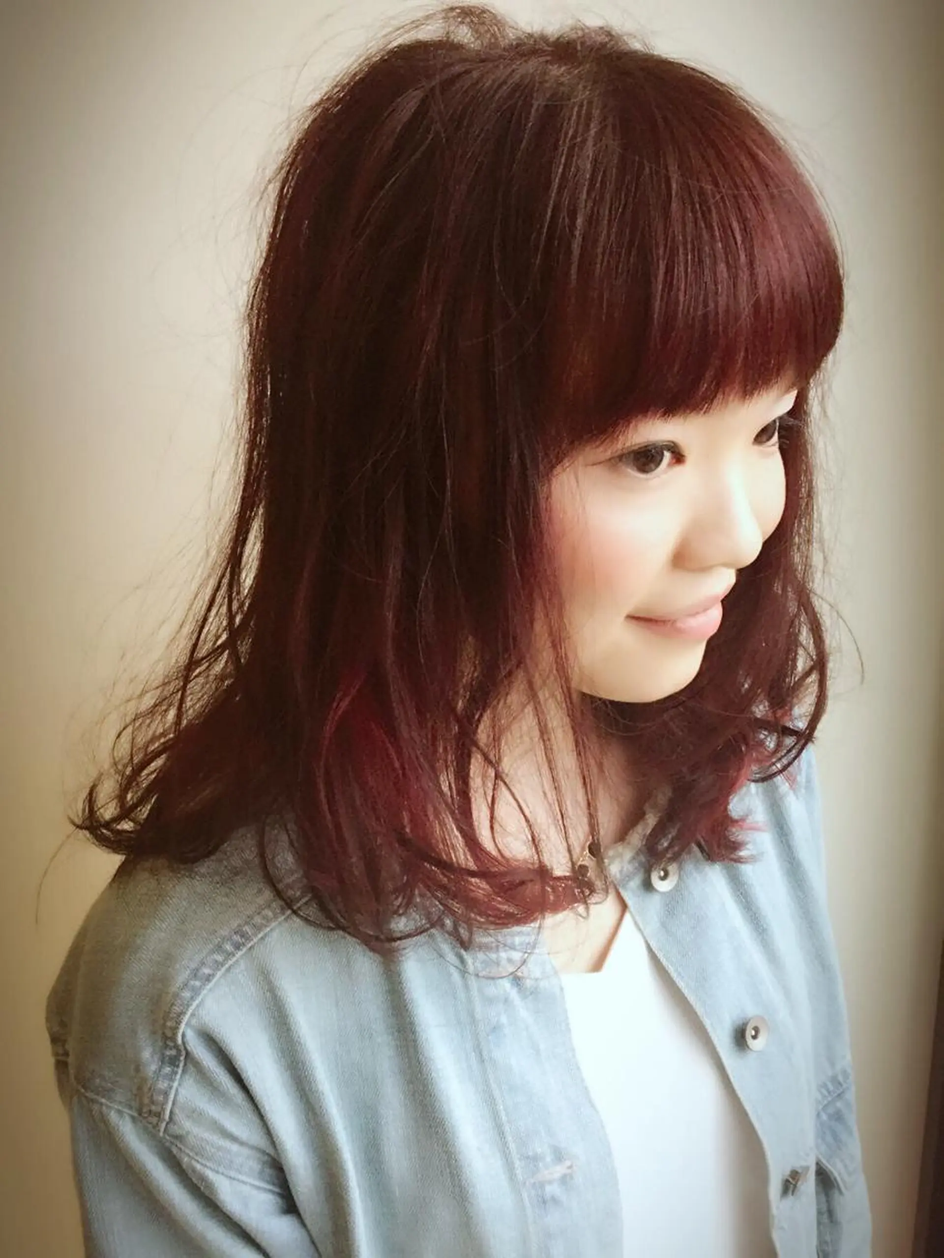 ミディアム カラー グラデーションカラー インナーカラー ピンクカラー ✨白髪ぼかし 🍀MINAKO☆のヘアスタイル