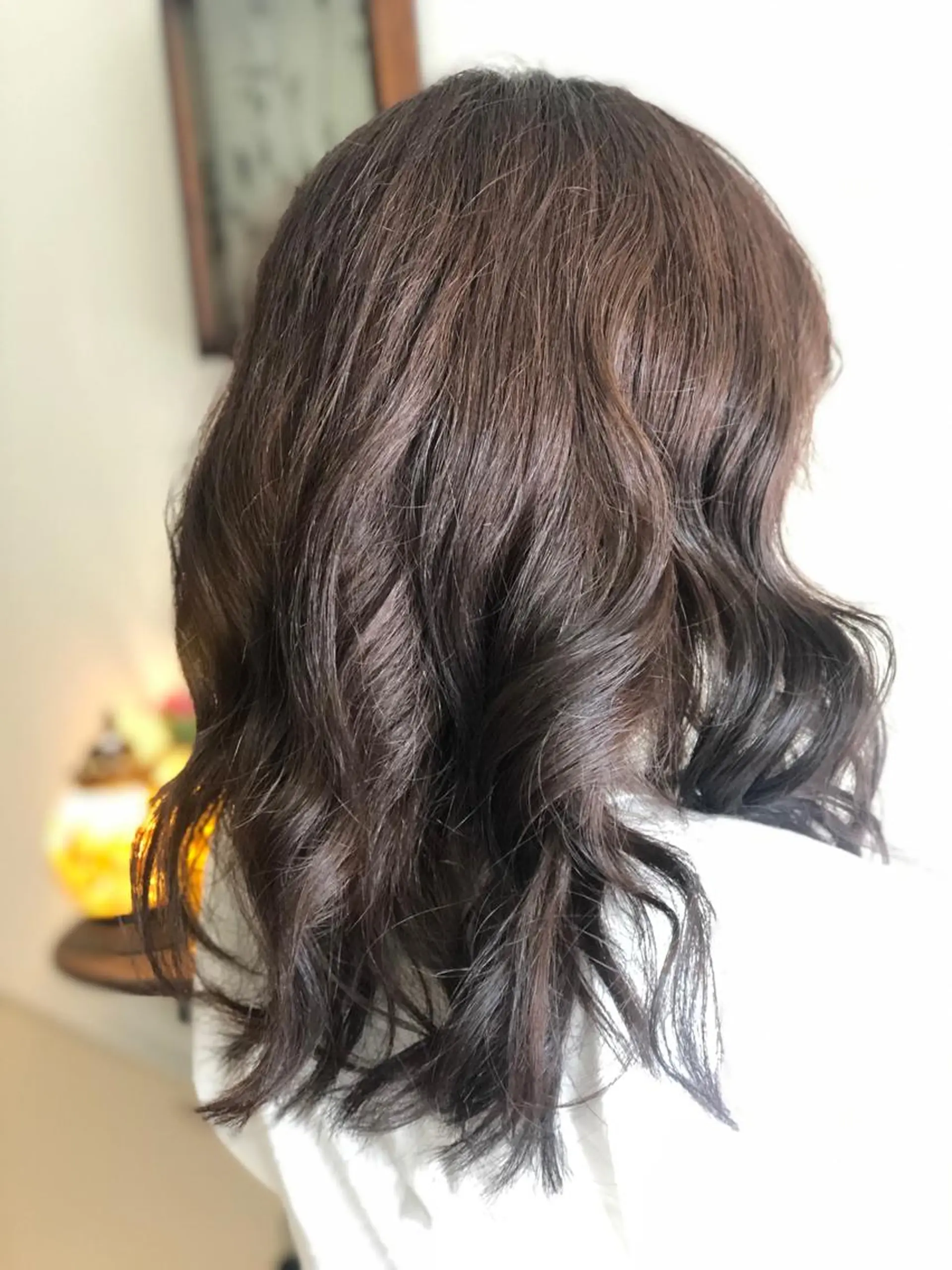 セミロング カラー ピンクカラー 嶌田 沙紀のヘアスタイル