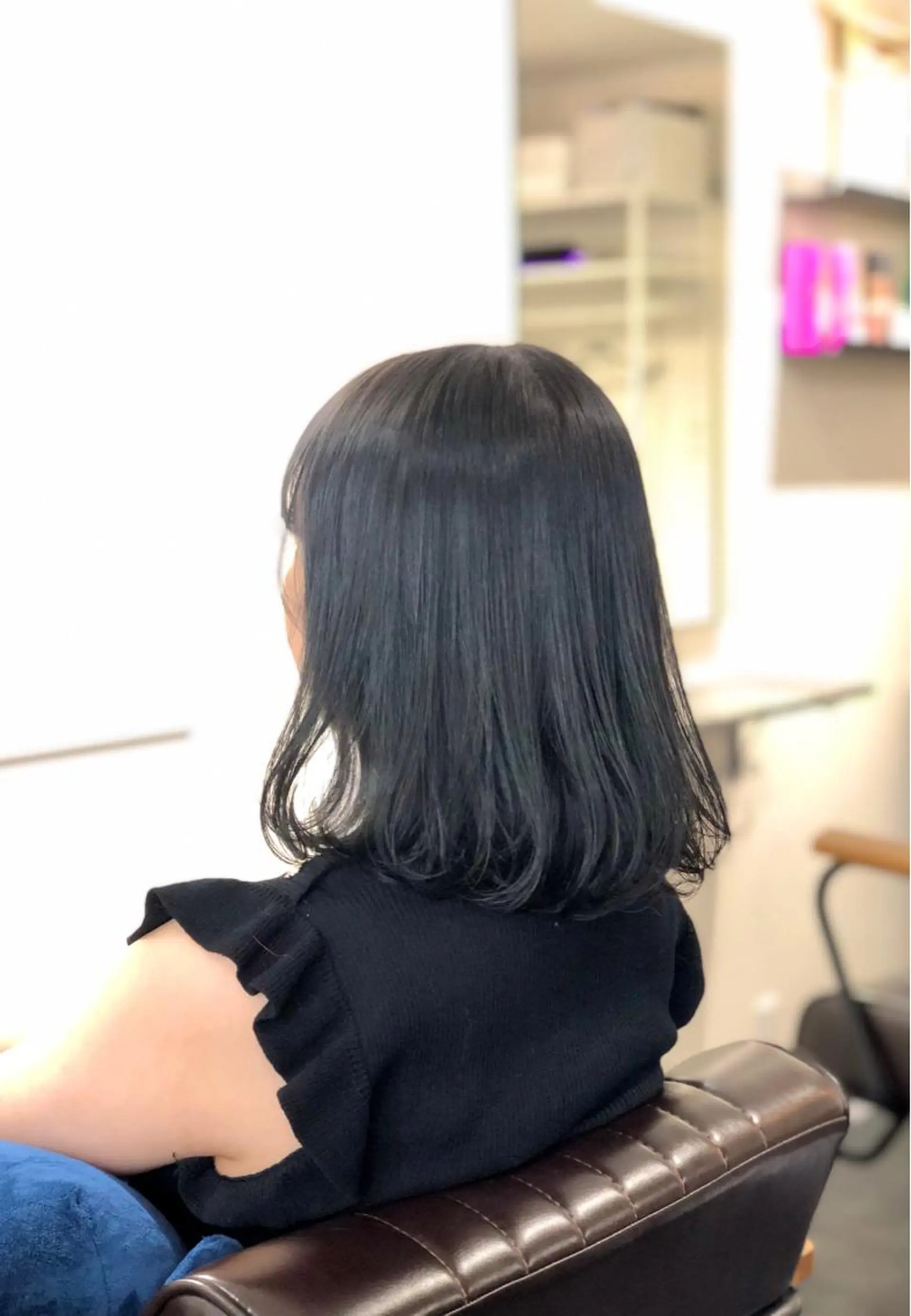 ミディアム カラー 黒髪 ブルーカラー ブルーブラック 透明感カラー ネイビーカラー ヘアカラー トリートメント wavi hair所属・後藤 ユウキ/髪質改善🫧のヘアスタイル