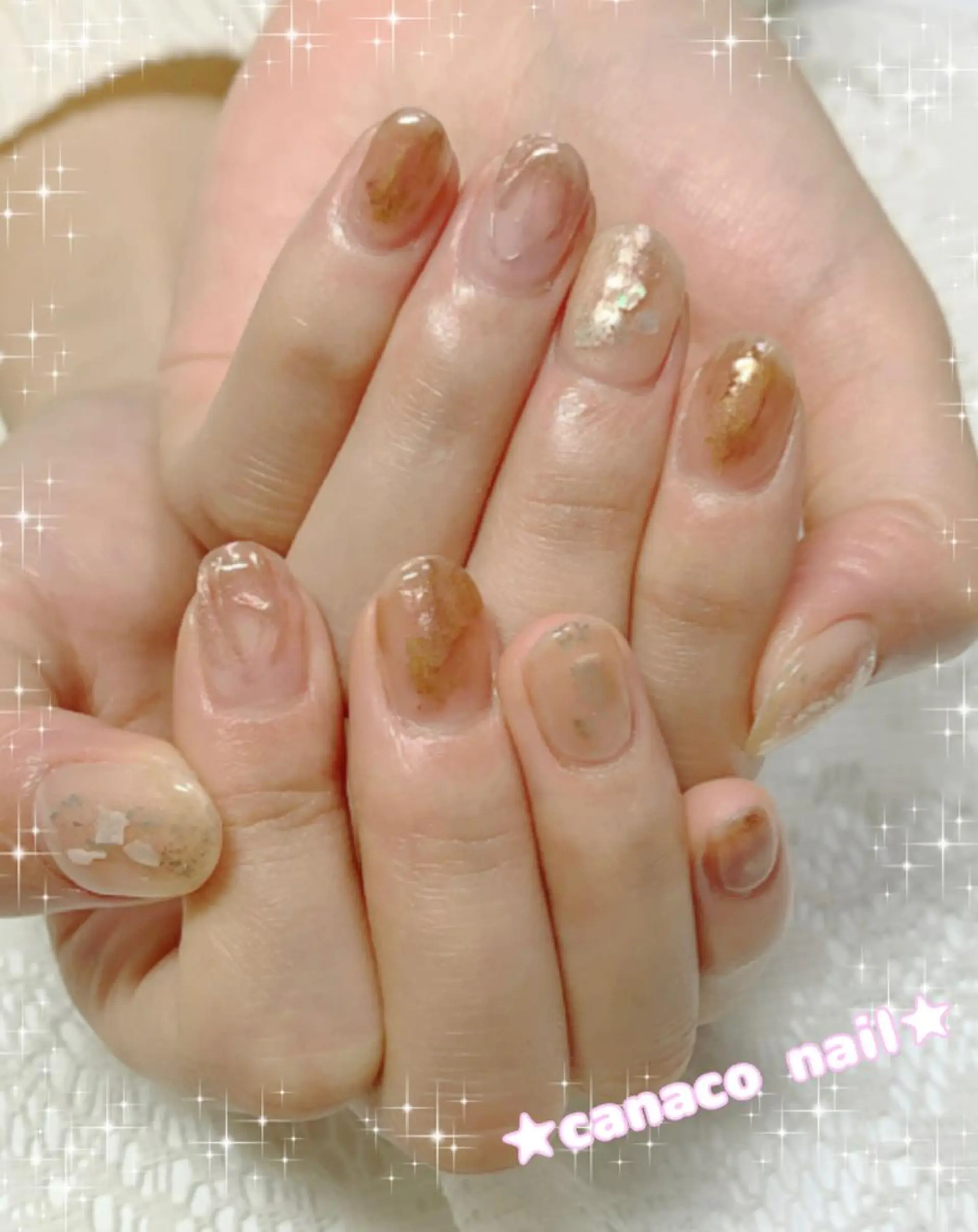 ネイル ブラウン ミラーネイル ニュアンスネイル ピンク ハンドネイル ハンドケア Felice所属・ベテランネイル cnc  nailのネイルデザイン