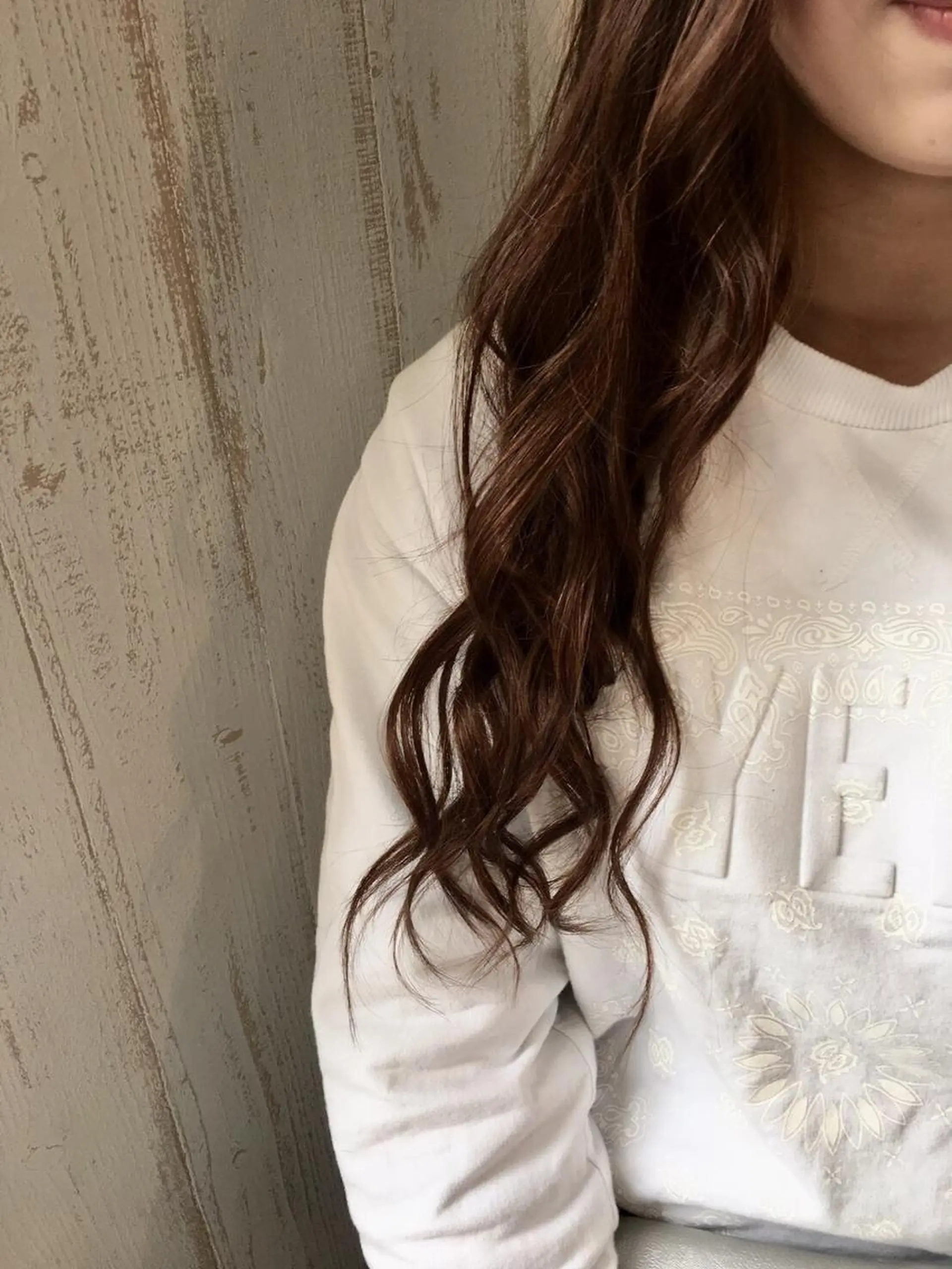 ロング カラー パーマ 大阪レミーエクステ チビ編み込みのヘアスタイル