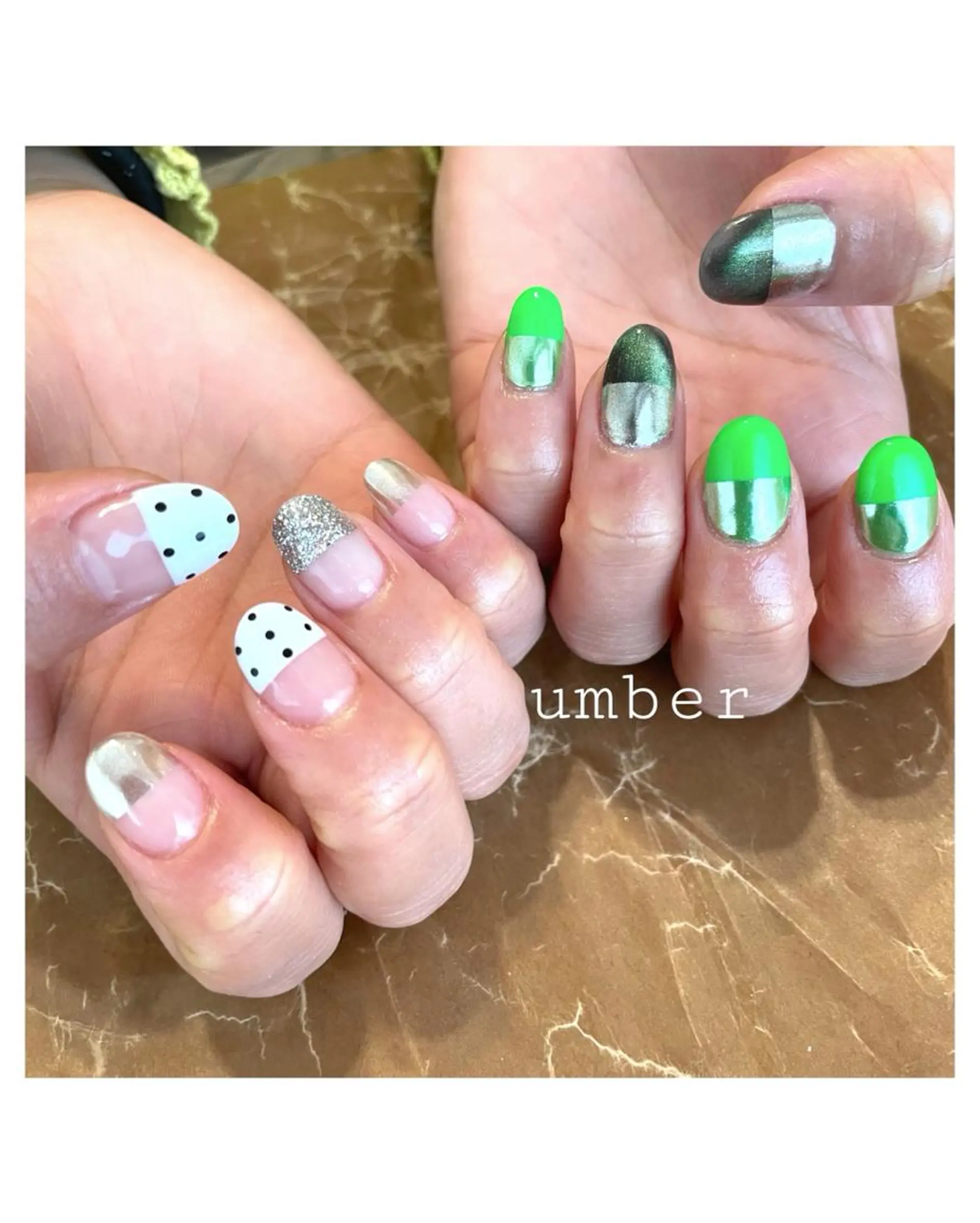 ネイル クリアネイル フラッシュネイル フットネイル フレンチネイル マグネットネイル umber 三茶1分のネイルデザイン