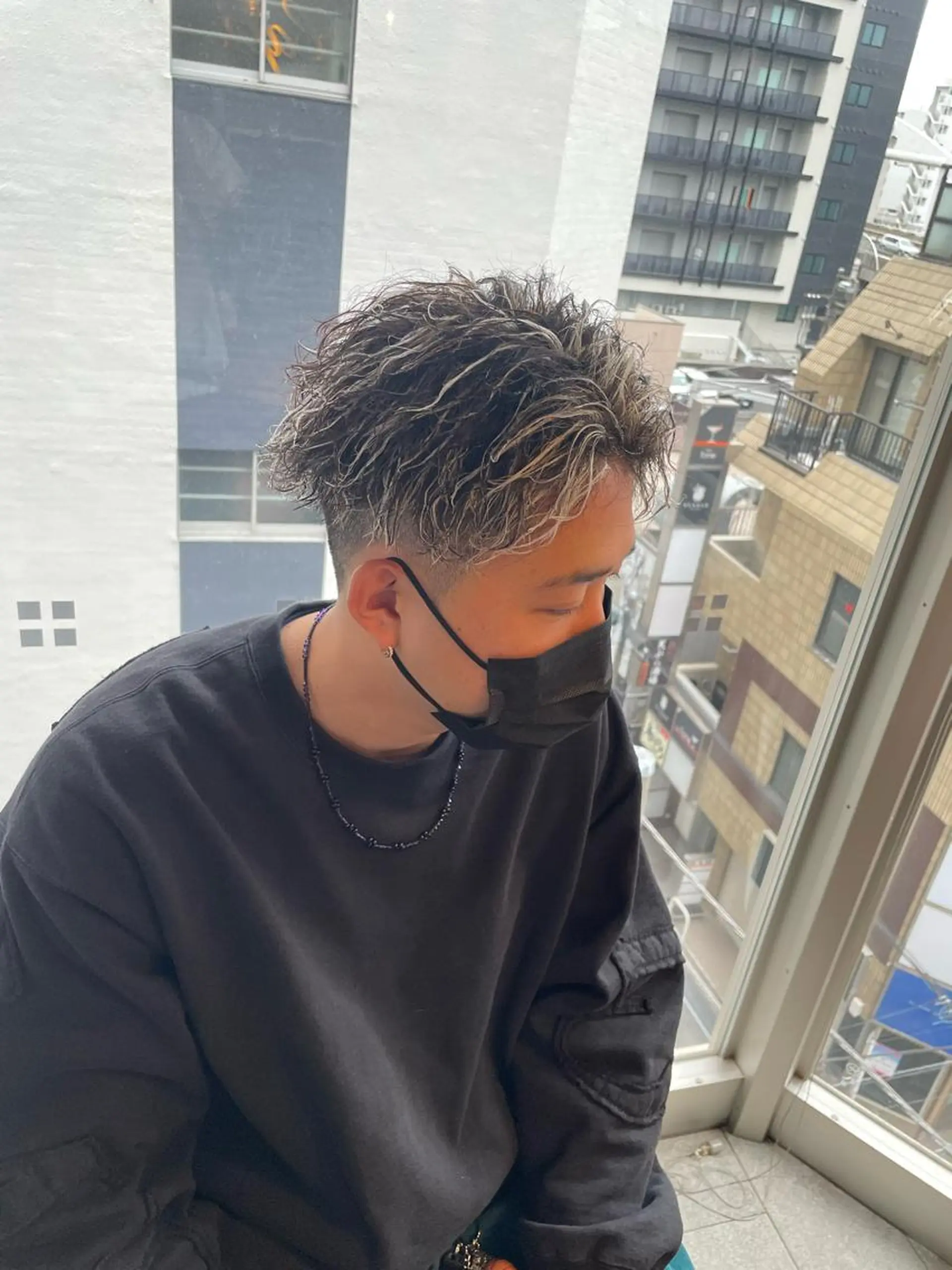 ショート カラー パーマ メンズ カット ヘアカラー パーマ 【men's Lapis横浜】海人のヘアスタイル