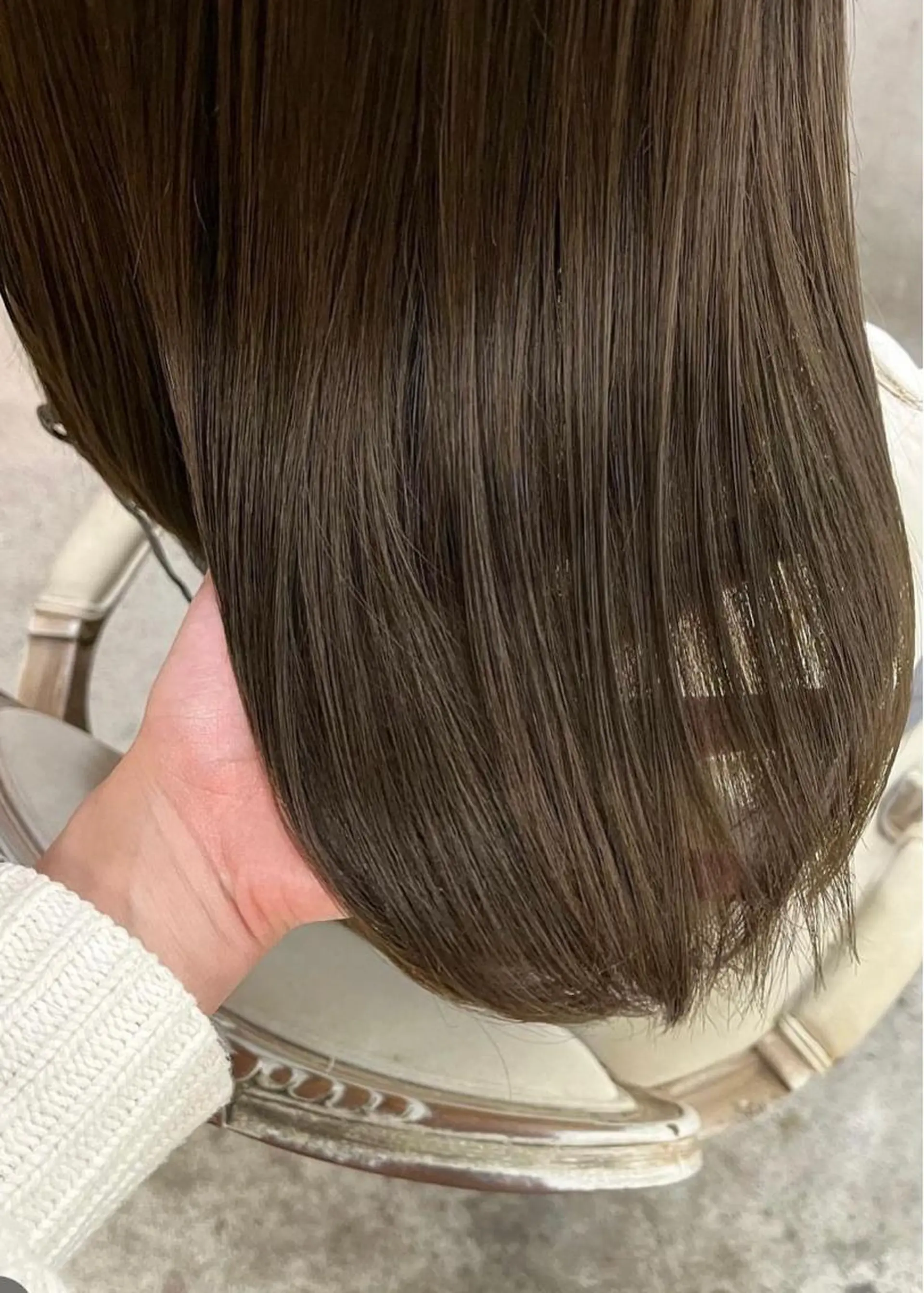 セミロング カラー ヘアアレンジ ベージュカラー グレージュ ミルクティーベージュ オリーブベージュ 髪質改善 ヘアカラー トリートメント レイヤー/グレージュ 🤍奥開梨恵のヘアスタイル