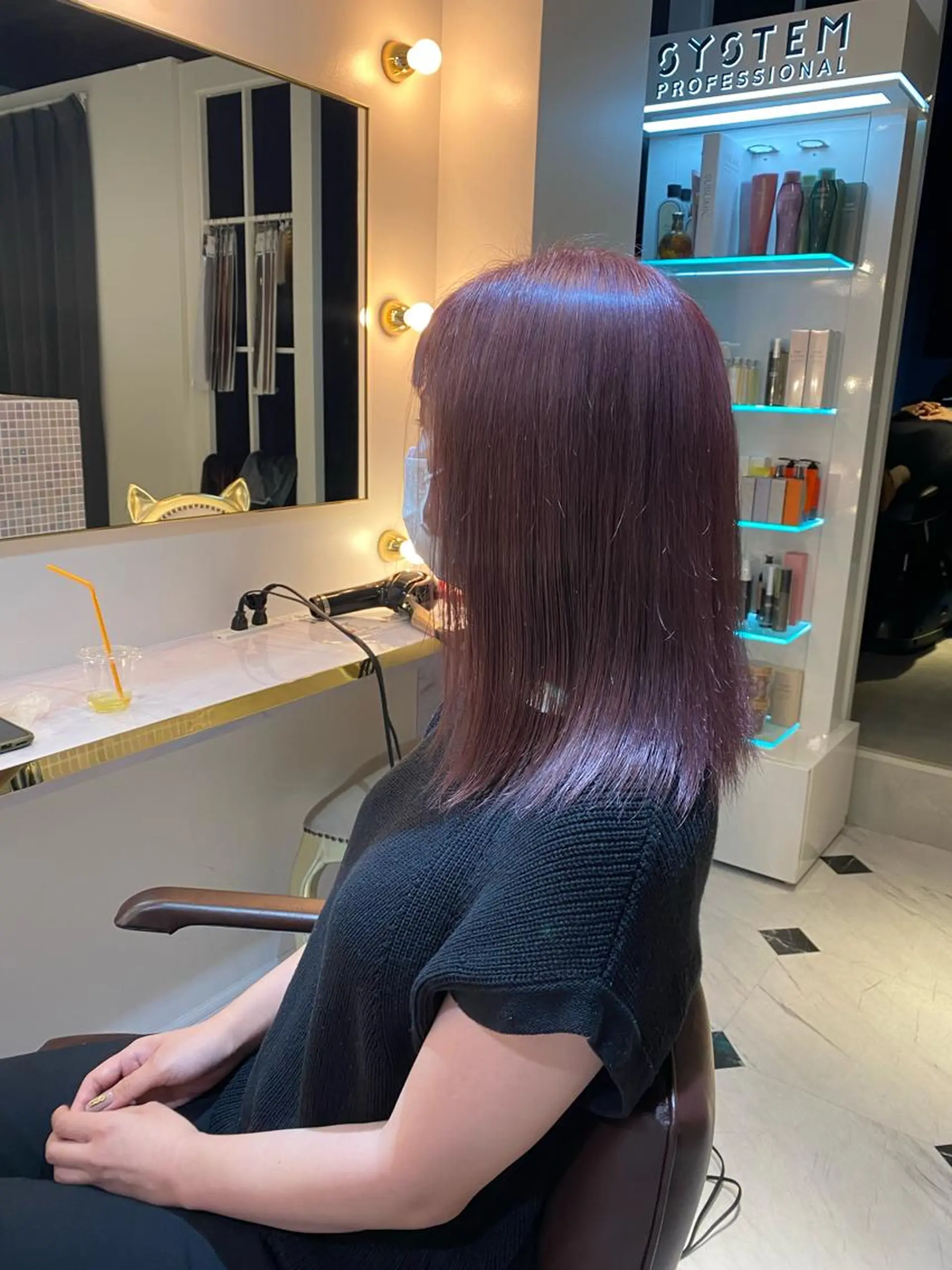 ミディアム カラー ヘアアレンジ ブリーチ ラベンダーカラー ピンクカラー ピンクラベンダー 髪質改善 ヘアカラー トリートメント ekolu北梅田店所属・梅田中崎町髪質改善 /オキヒロト/エコルのヘアスタイル
