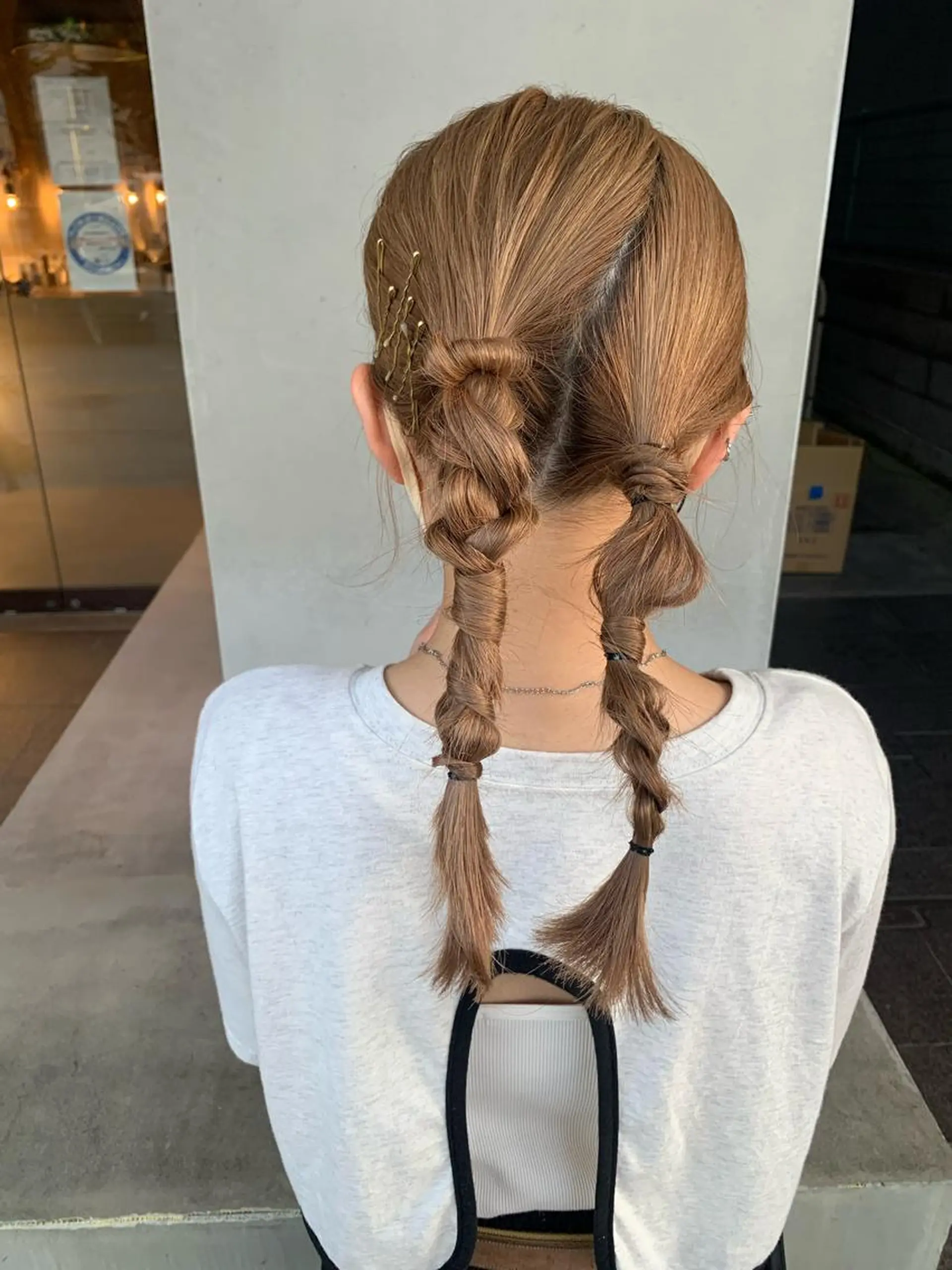 セミロング ヘアアレンジ ヘアセット ブリーチ/アレンジ 天満/chihiroのヘアスタイル