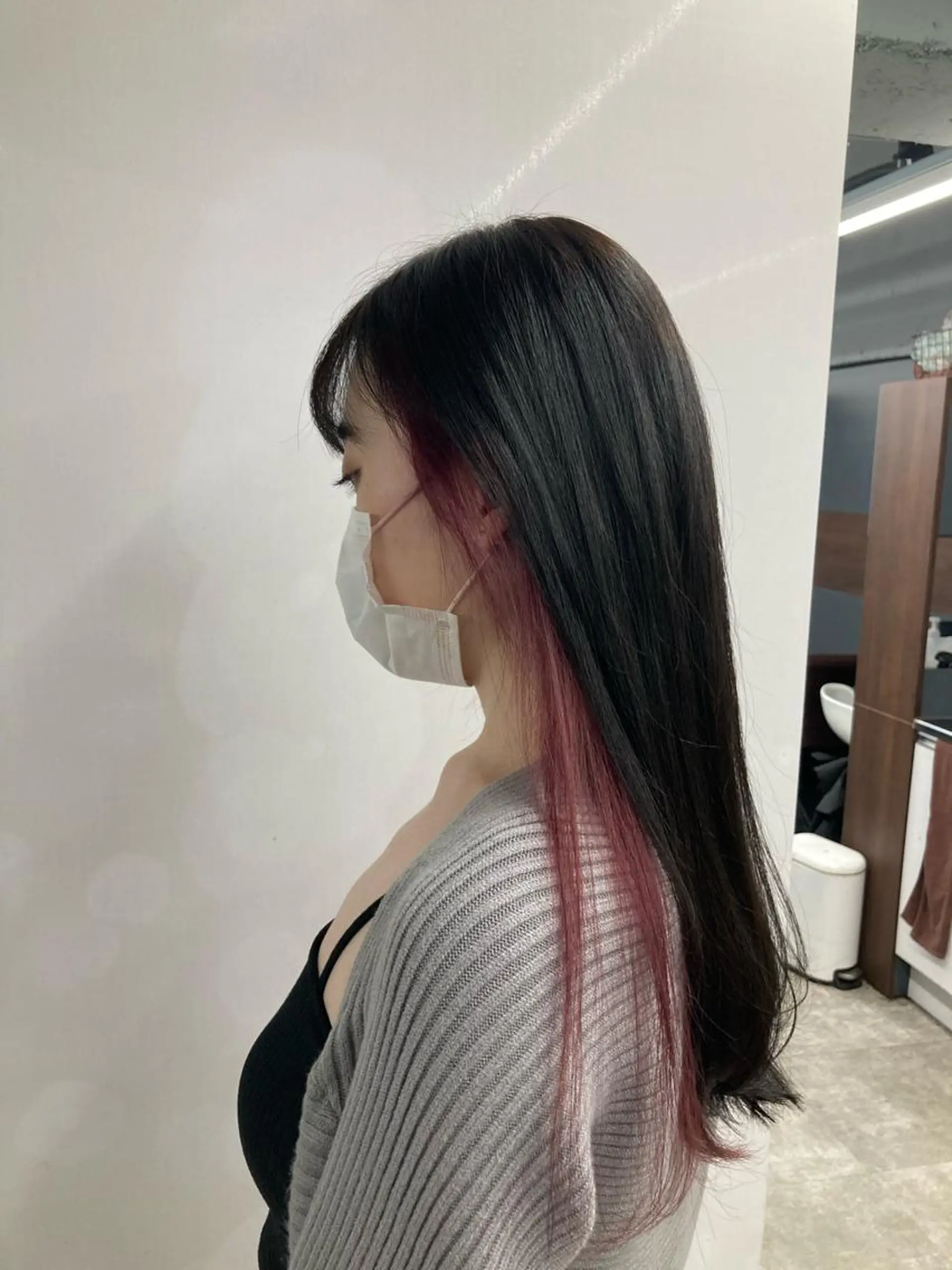 ロング カラー ピンクカラー バイオレットカラー バイオレットピンク ヘアカラー トリートメント ブリーチ&似合せボブ 田中寛十のヘアスタイル