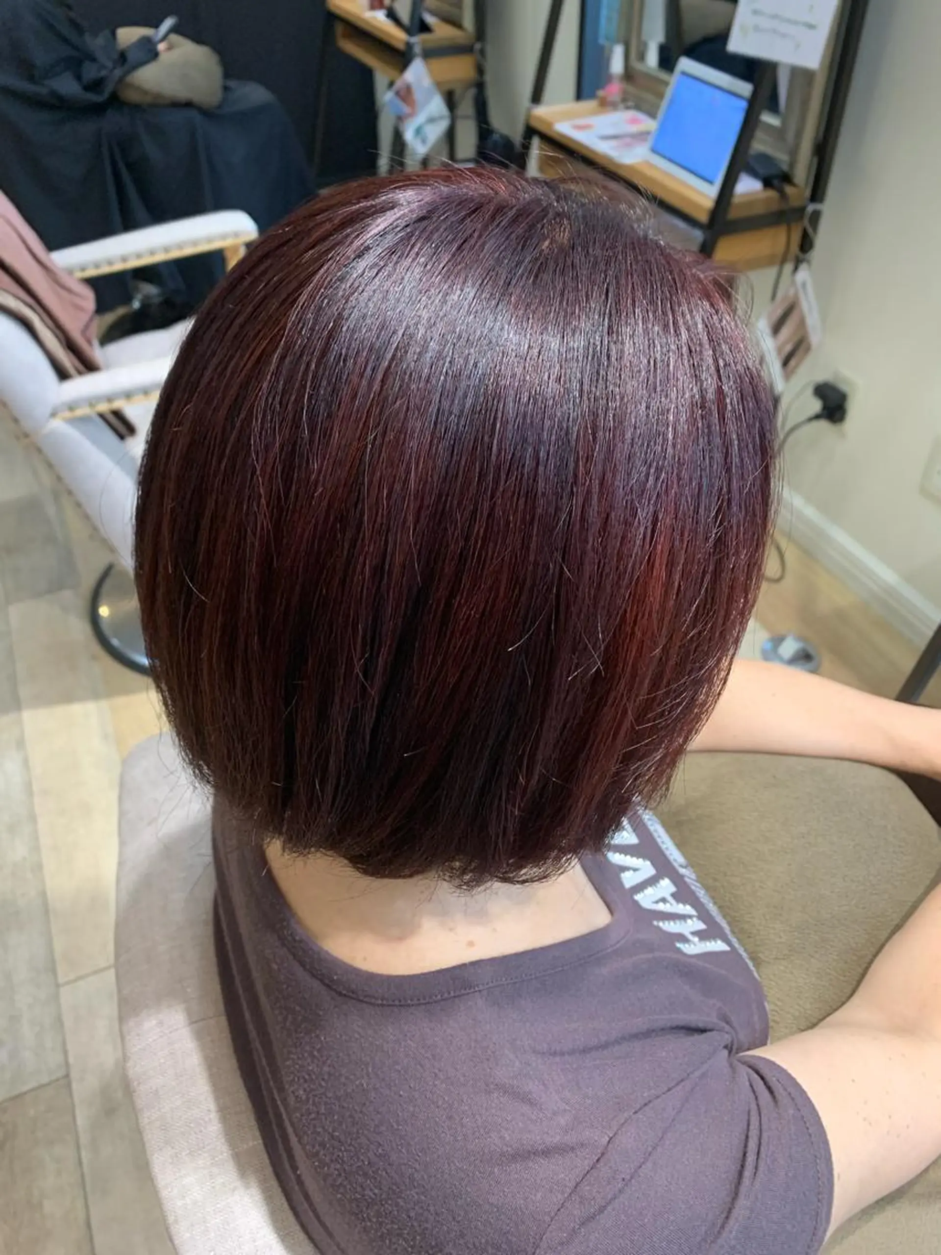 ミディアム カラー ピンクカラー レッドカラー 艶髪レイヤー上田 紗也🇰🇷💗のヘアスタイル