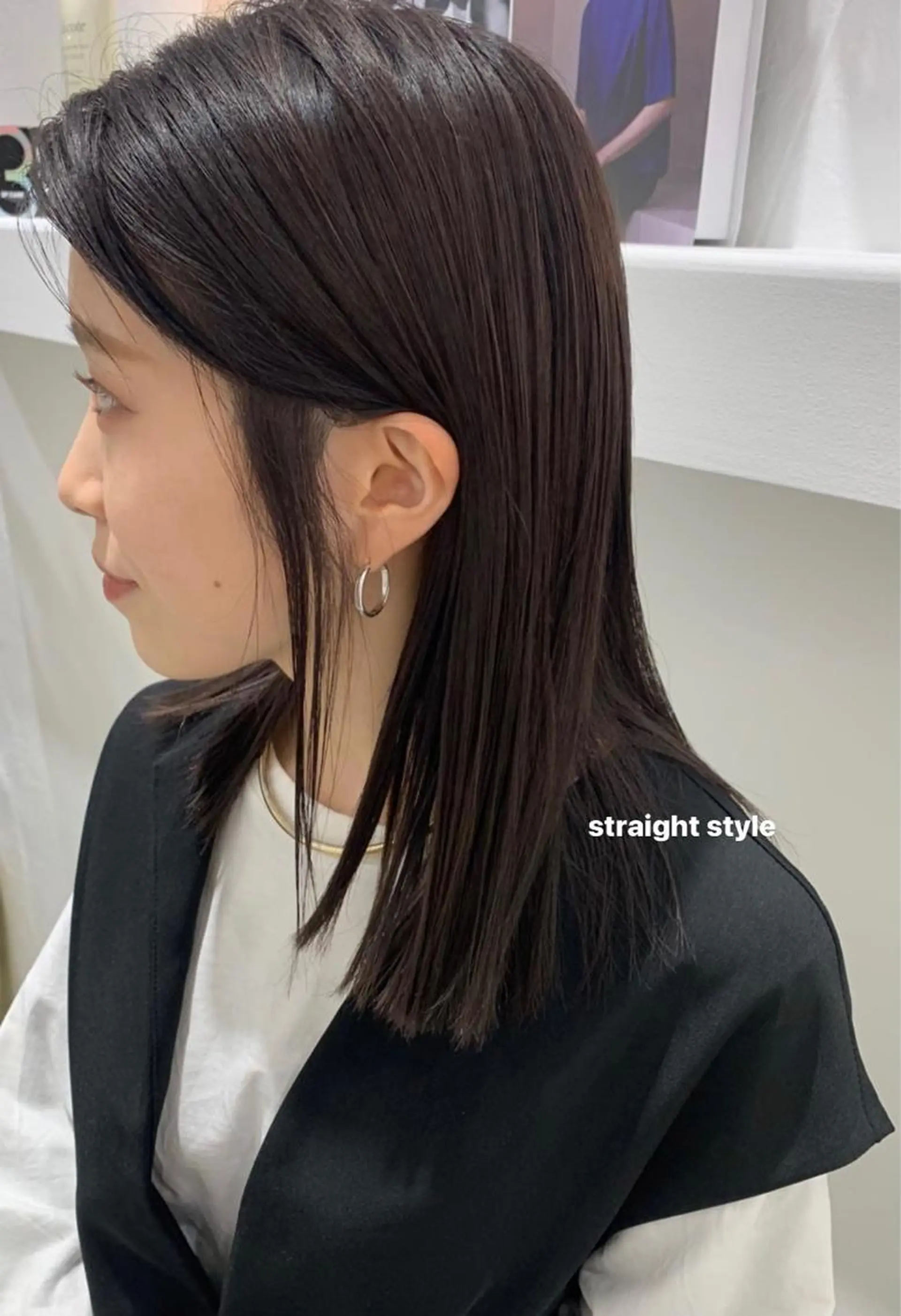 セミロング カラー 顔周りレイヤー 🎀マリノのヘアスタイル