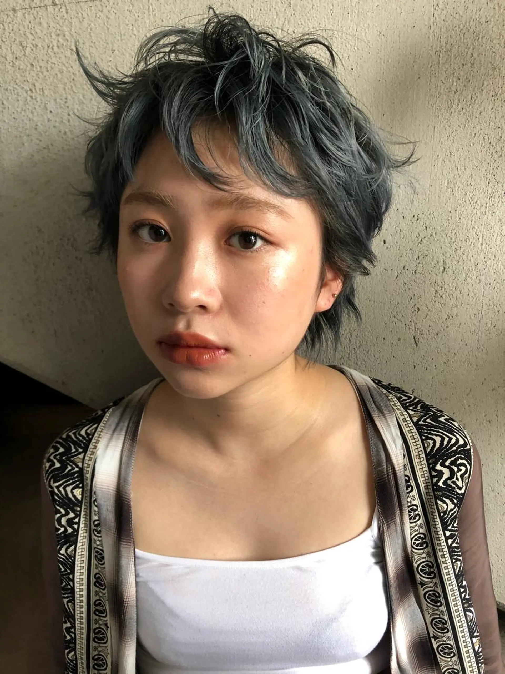 ショート カラー パーマ/レイヤー 岩山丈一郎のヘアスタイル